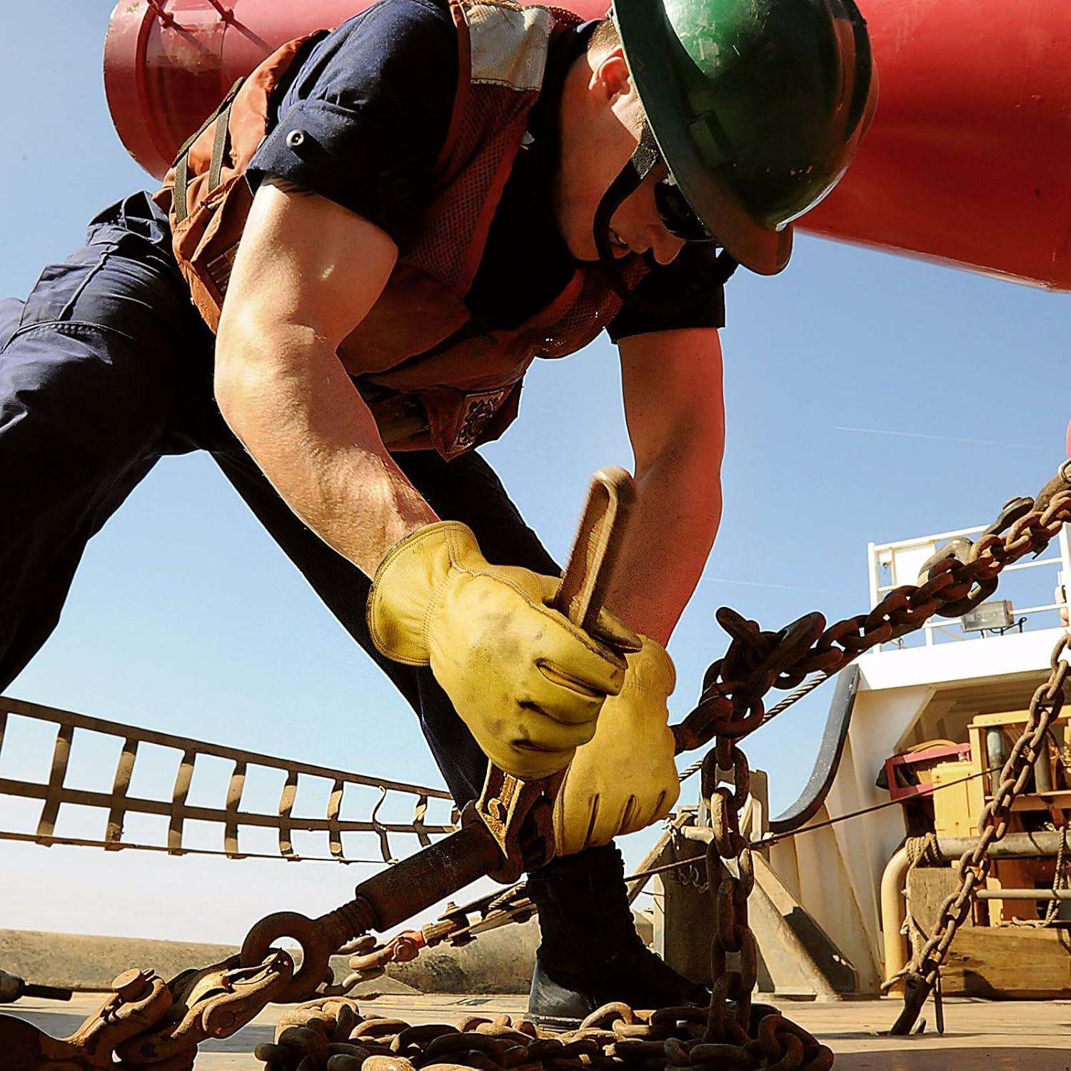 Guantes de Trabajo OZERO de Cuero - 3 Pares Medianos