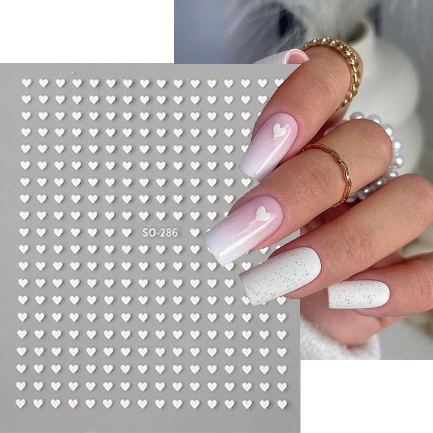 Calcomanías de Uñas 3D Corazón Rojo Brillante BSBTBZ - 6 Piezas