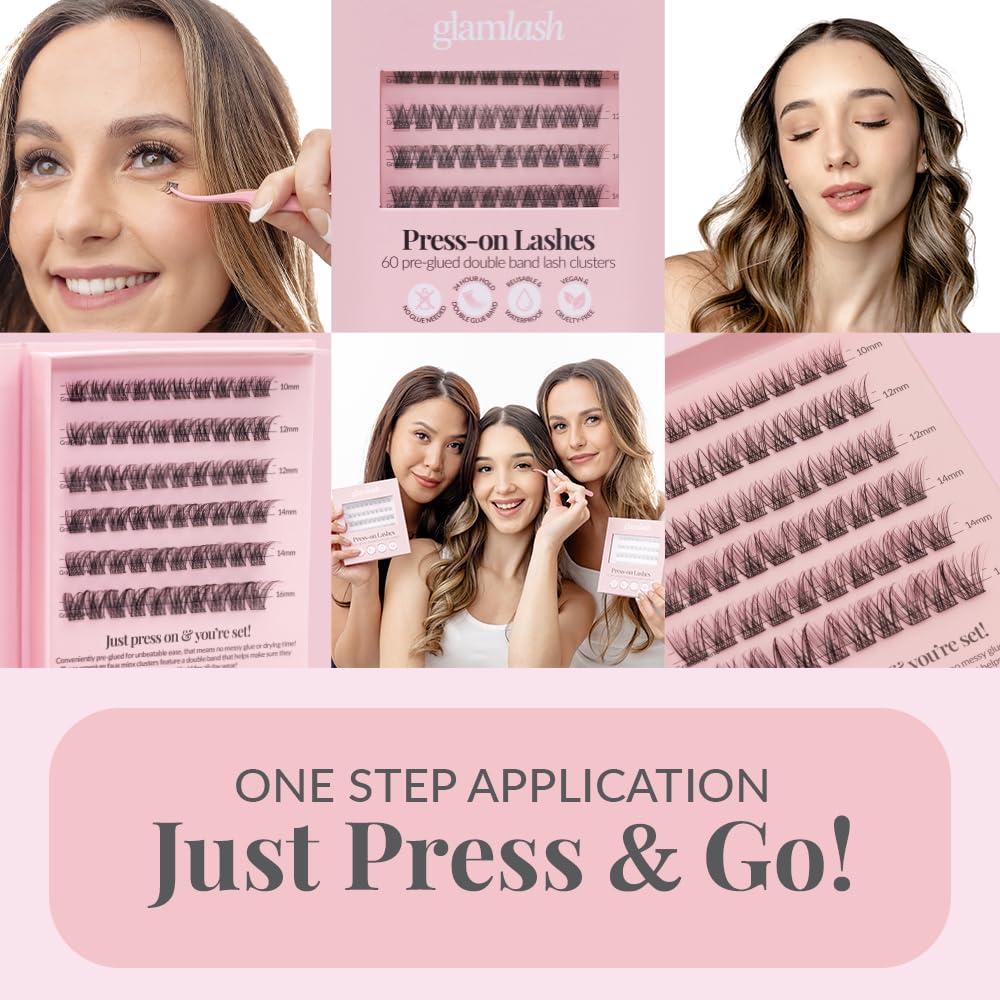 Pestañas Postizas Autoadhesivas Glam Lash 60pcs Volumen