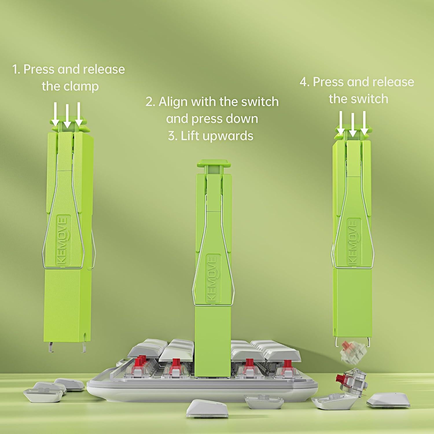 Extractor de Teclas KEMOVE P10 Acero Inoxidable Verde