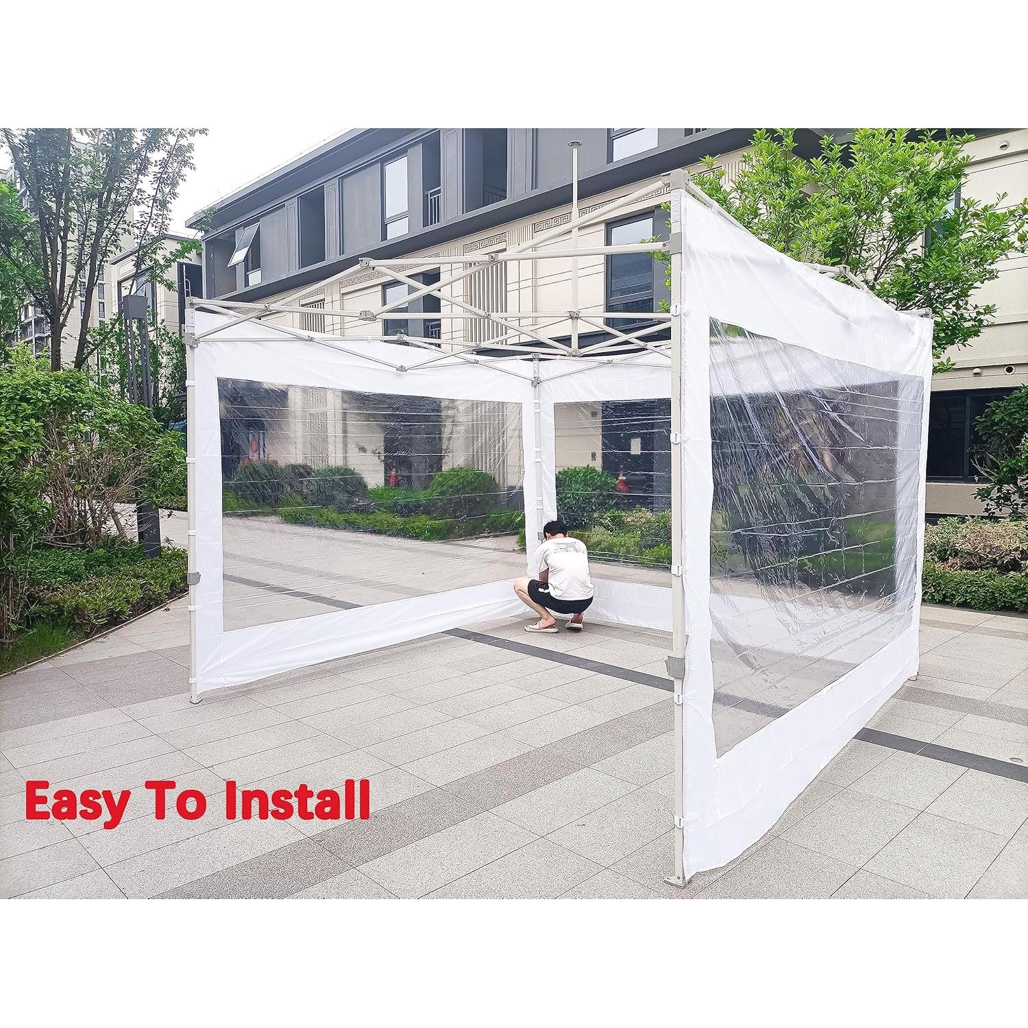 Pared Lateral Transparente SCOCANOPY 10x10 m 3 Paneles Blancos