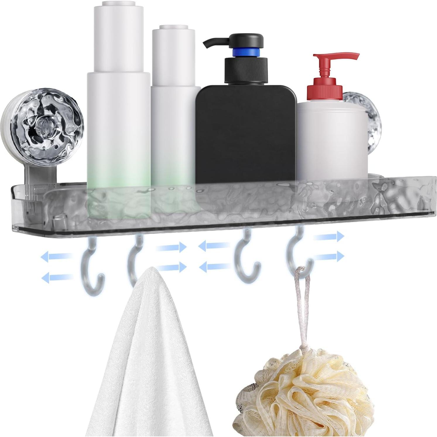 Estante de Ducha con Ventosa Greraes Acrílico Gris 25.4cm