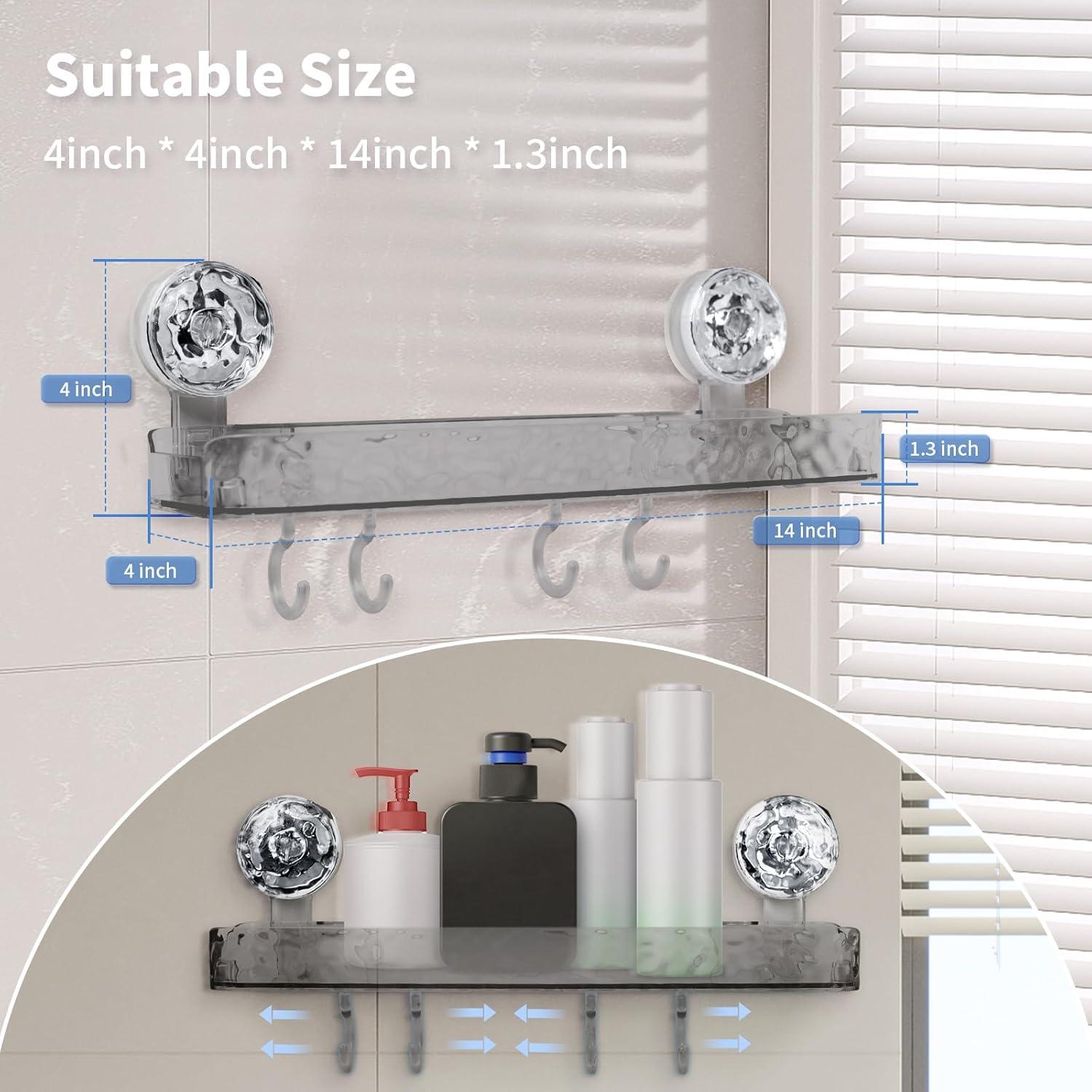 Estante de Ducha con Ventosa Greraes Acrílico Gris 25.4cm