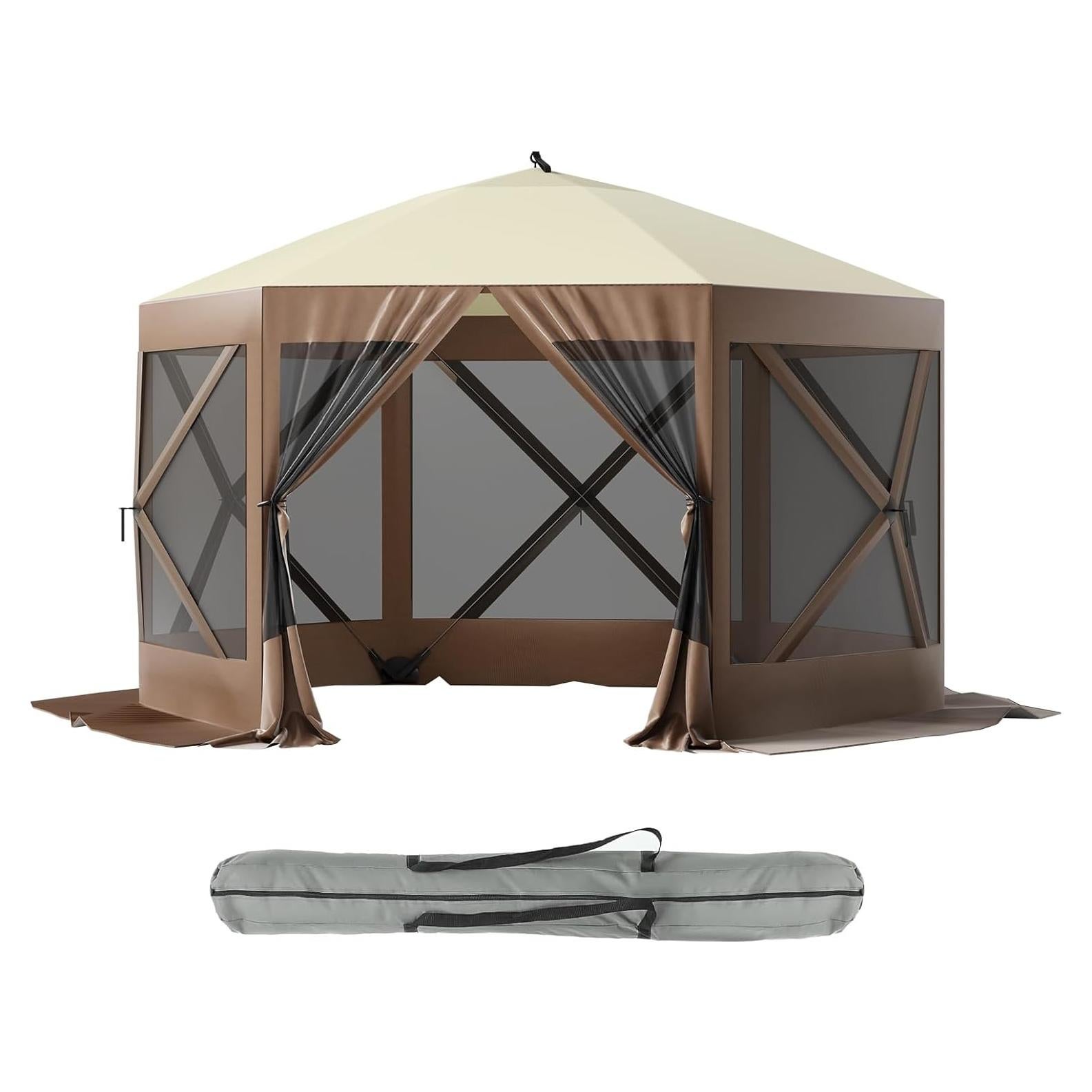 Carpa Pop-Up GarveeLife 3.05x3.05m Impermeable Marrón Beige