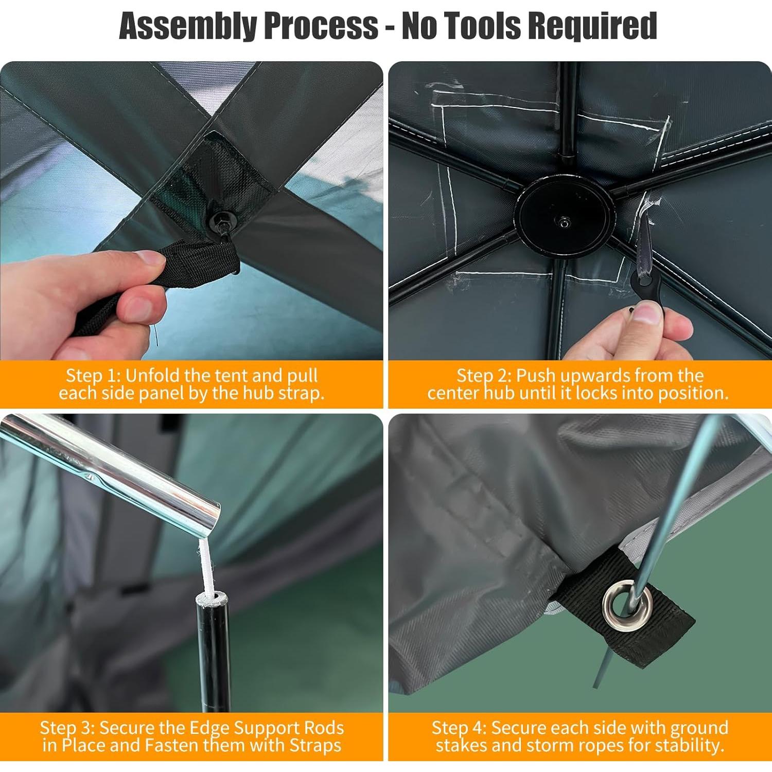 Carpa Pop-Up GarveeLife 3.05x3.05m Impermeable Marrón Beige