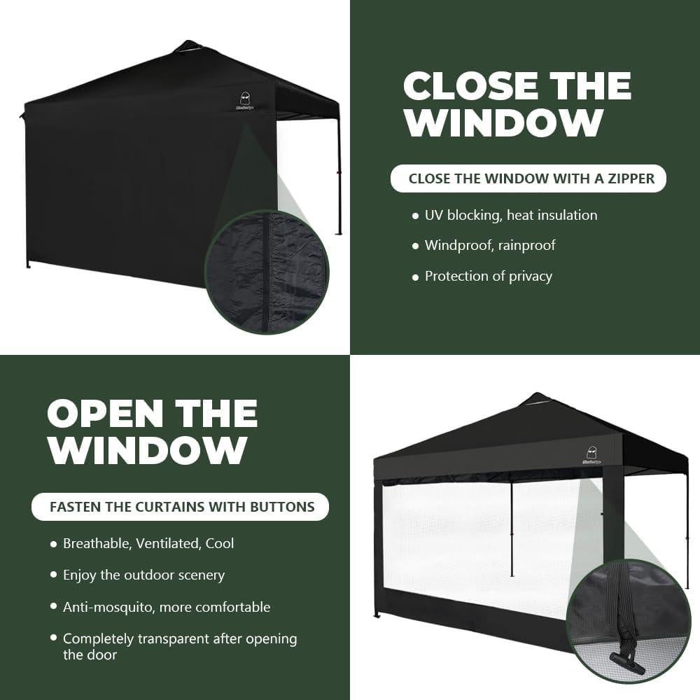 Pared Lateral de Malla MordenApe para Carpa 3x3m con Ventanas