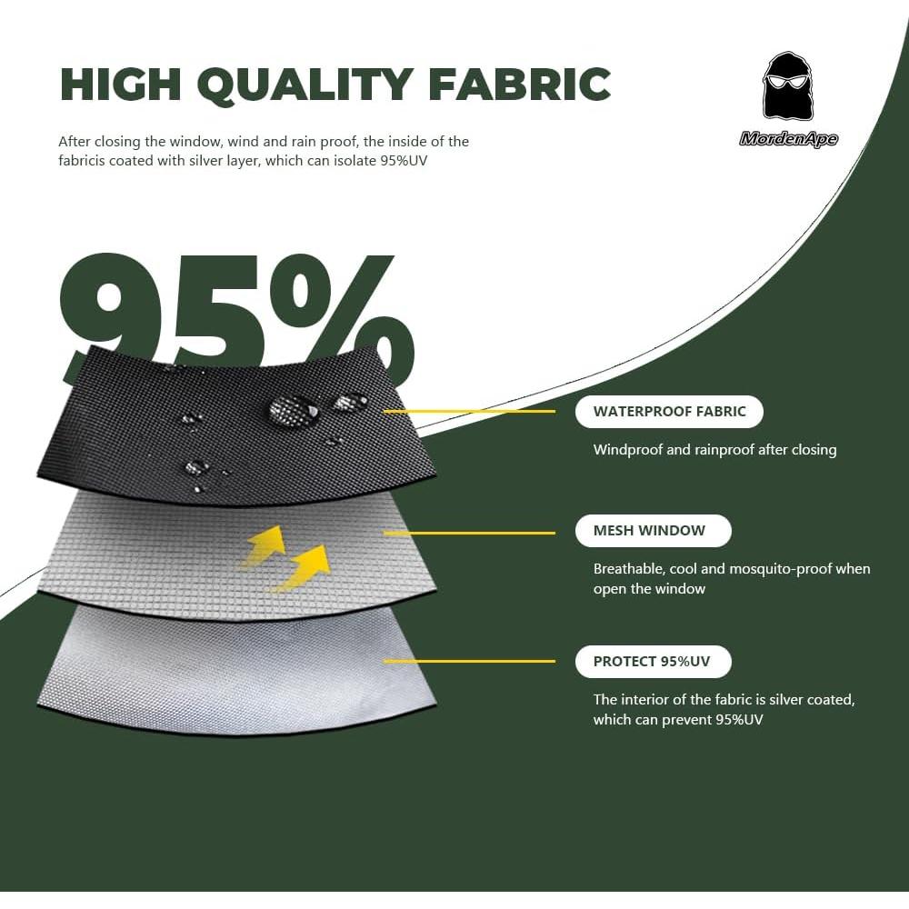 Pared Lateral de Malla MordenApe para Carpa 3x3m con Ventanas