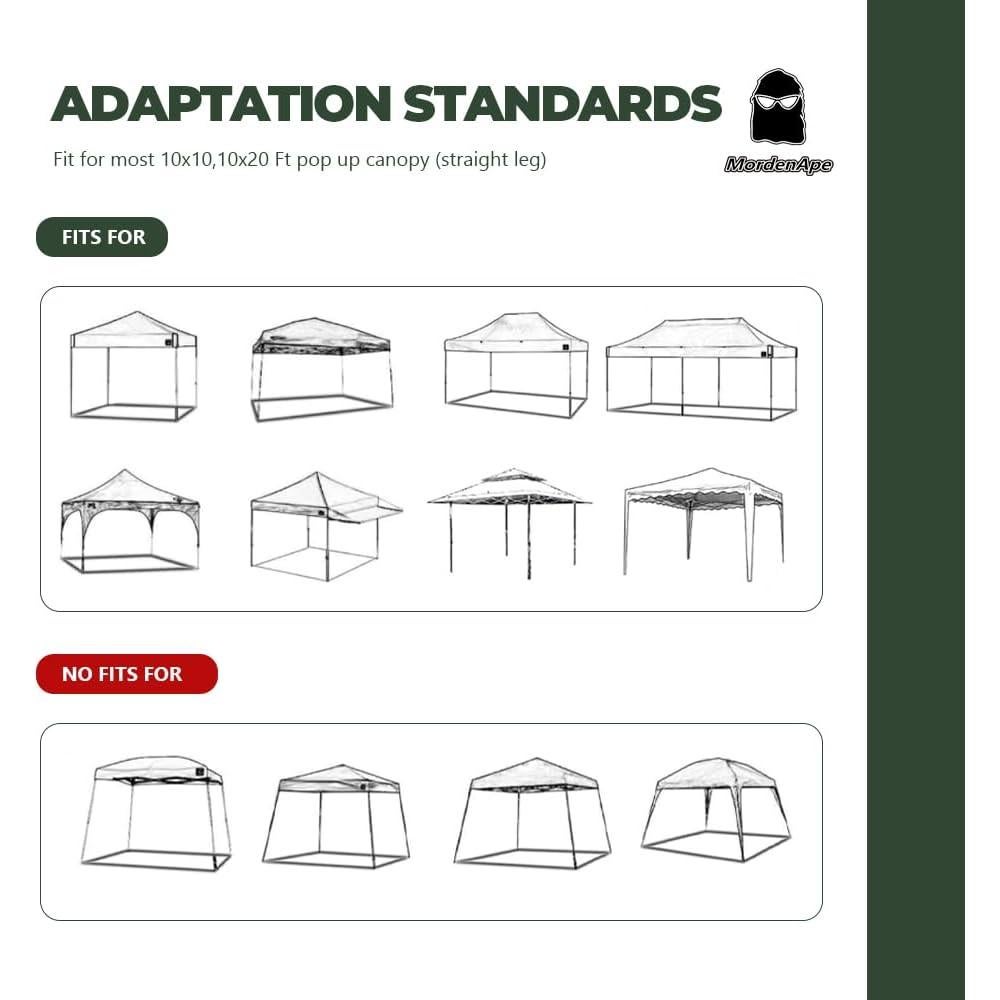 Pared Lateral de Malla MordenApe para Carpa 3x3m con Ventanas