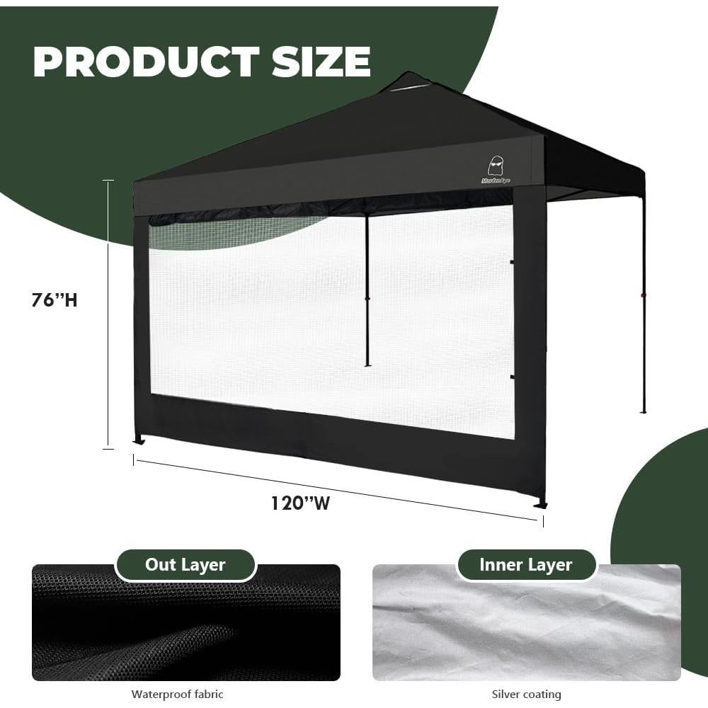 Pared Lateral de Malla MordenApe para Carpa 3x3m con Ventanas
