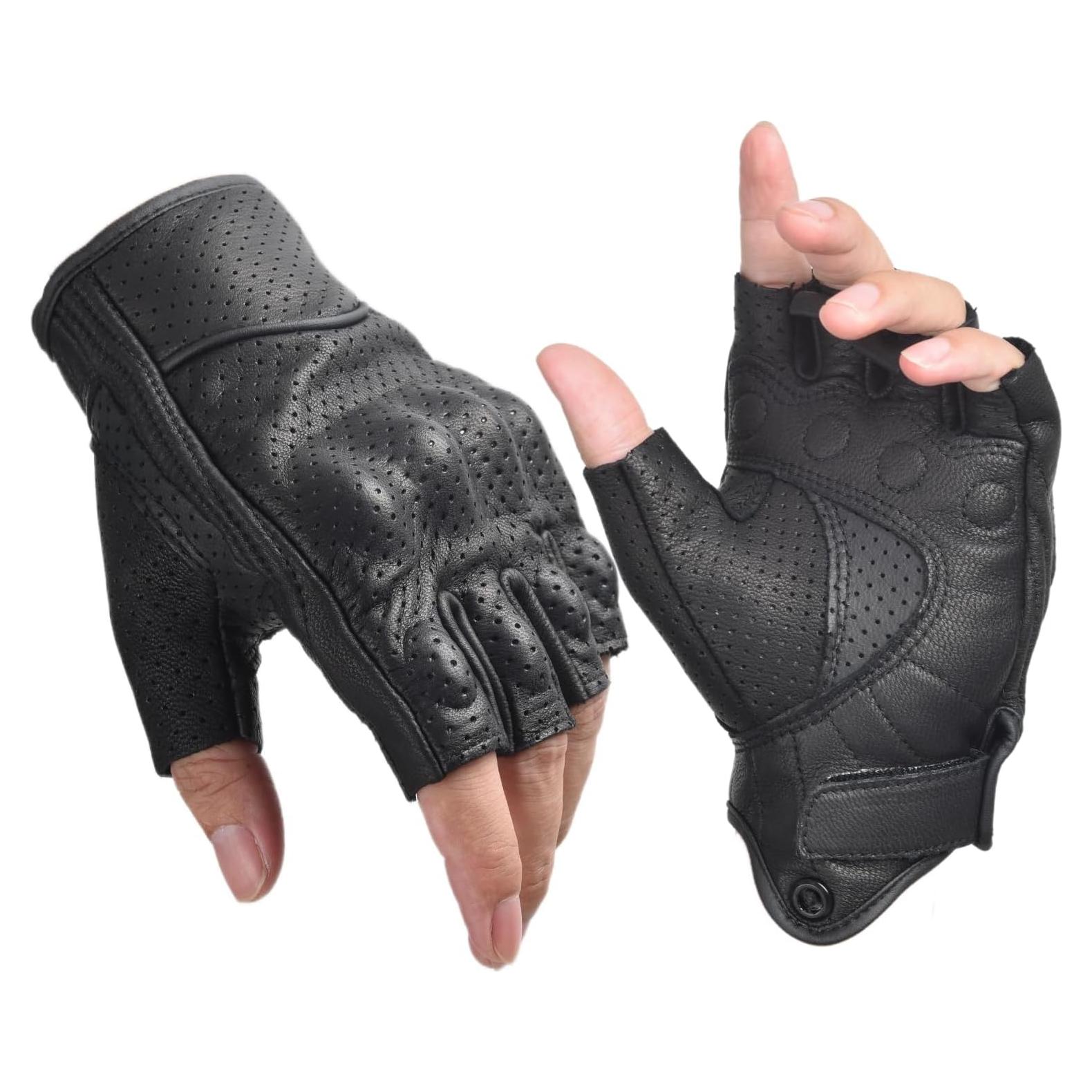 Guantes de Motocicleta Sibewora DKFLB de Cuero Transpirables