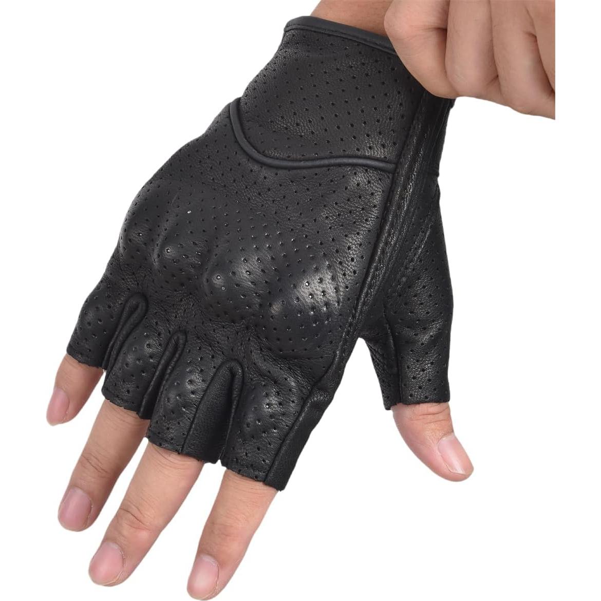Guantes de Motocicleta Sibewora DKFLB de Cuero Transpirables