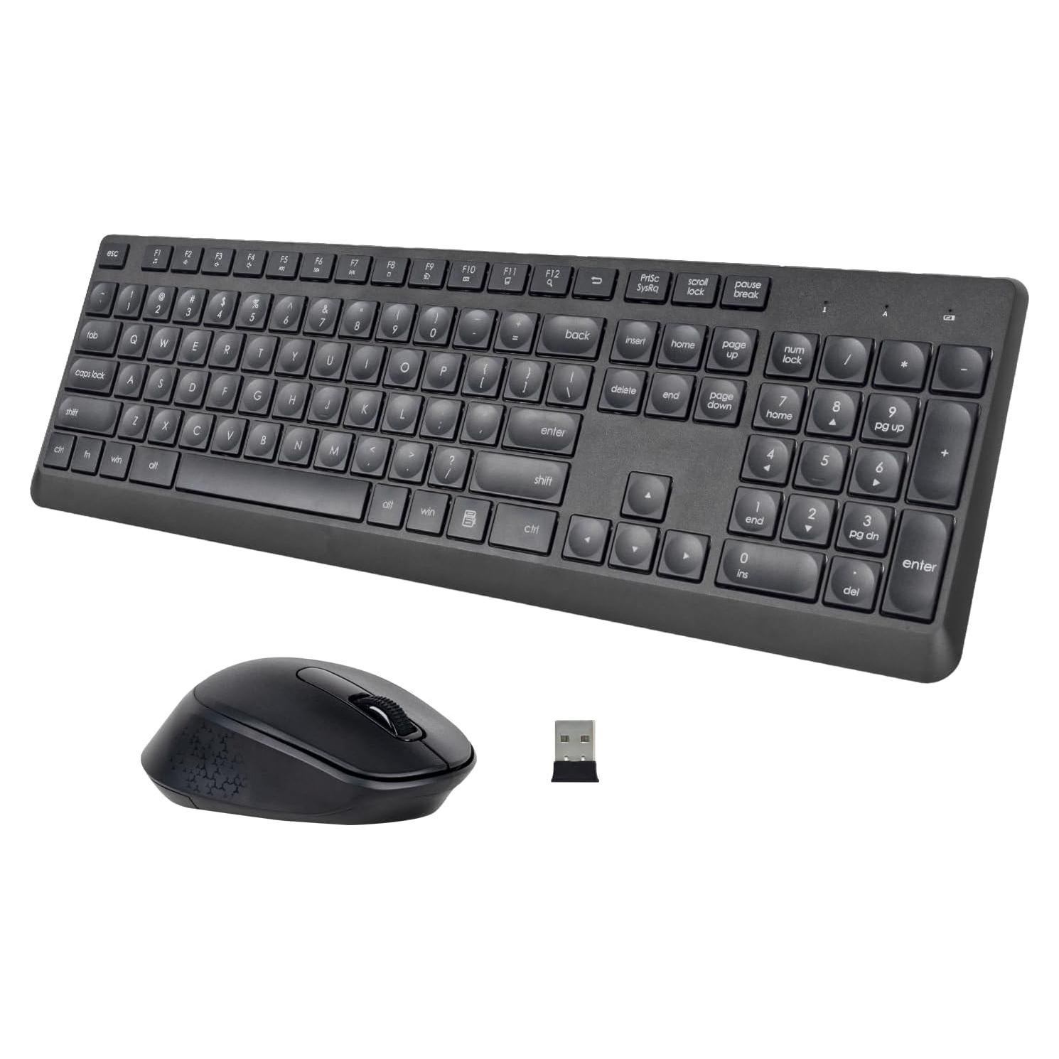 Combo Teclado y Ratón Inalámbricos Silenciosos HUO JI Negro