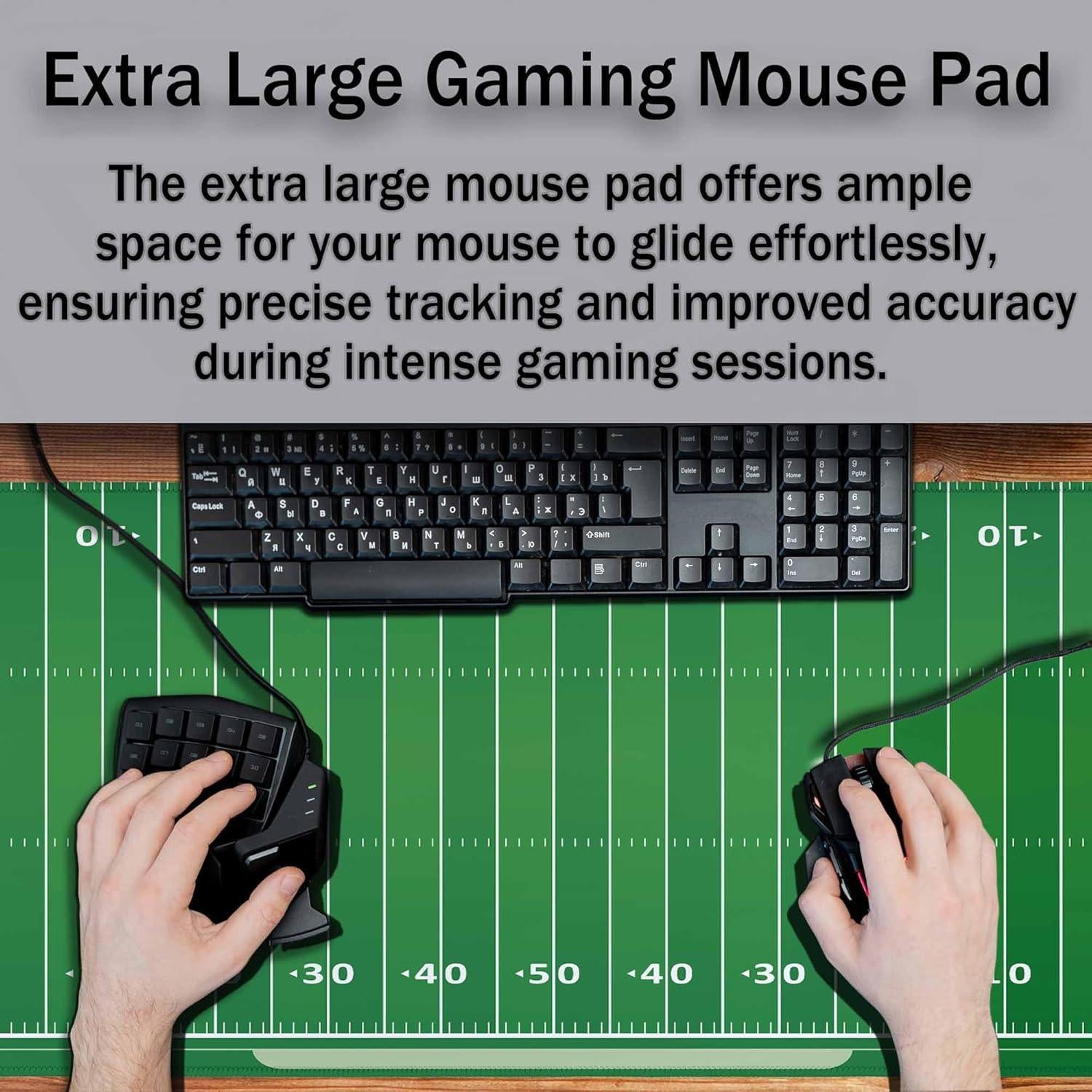 Alfombrilla de Ratón XL Y YIHANGBEST Campo de Fútbol 90x40cm