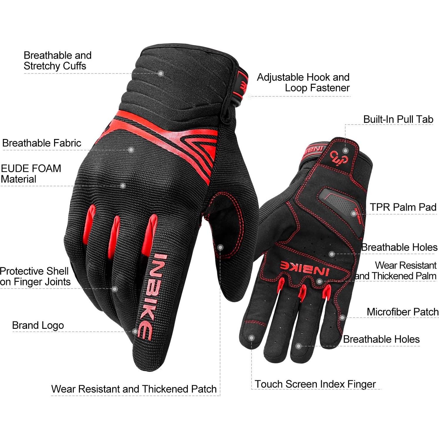 Guantes de motocicleta INBIKE transpirables con pantalla táctil