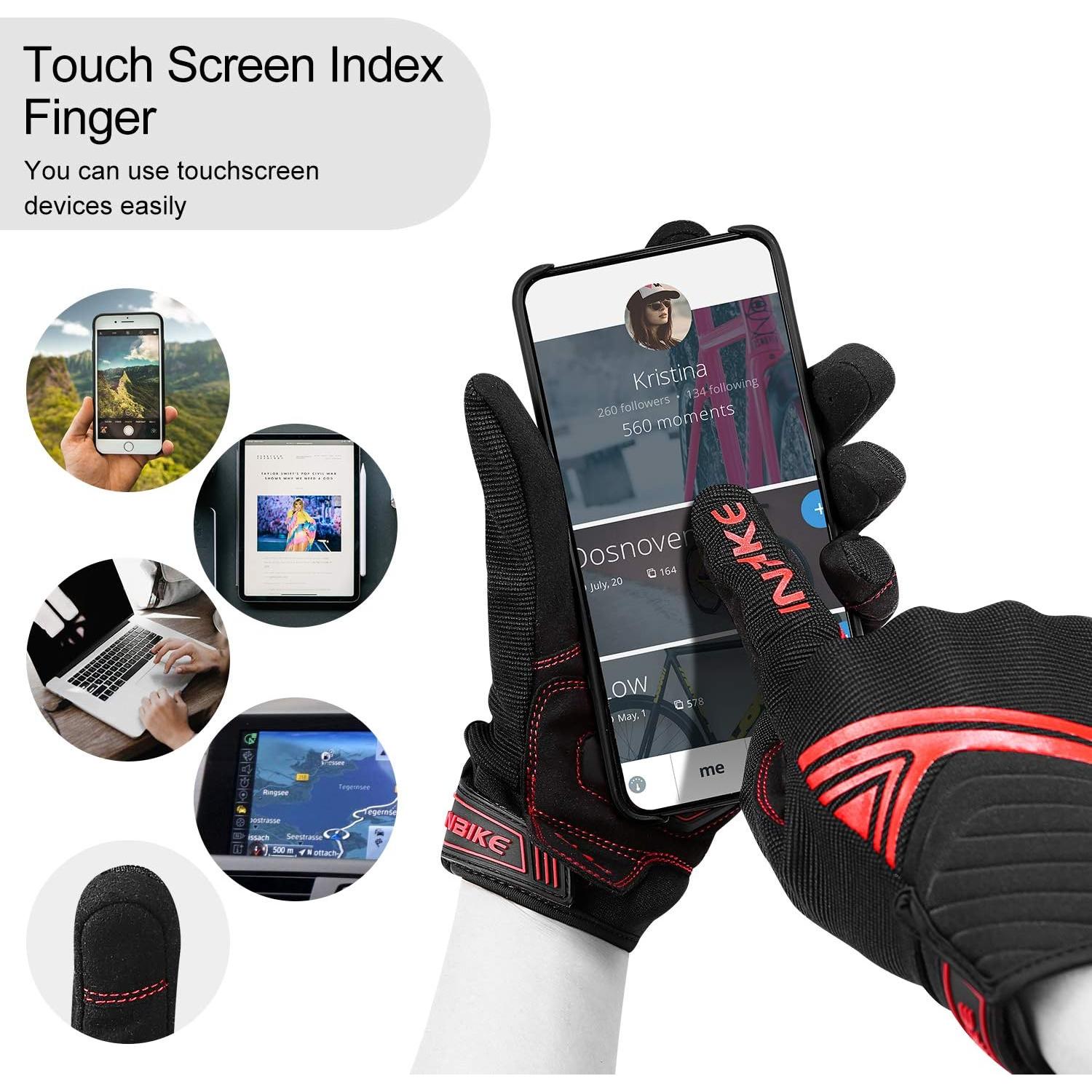 Guantes de motocicleta INBIKE transpirables con pantalla táctil