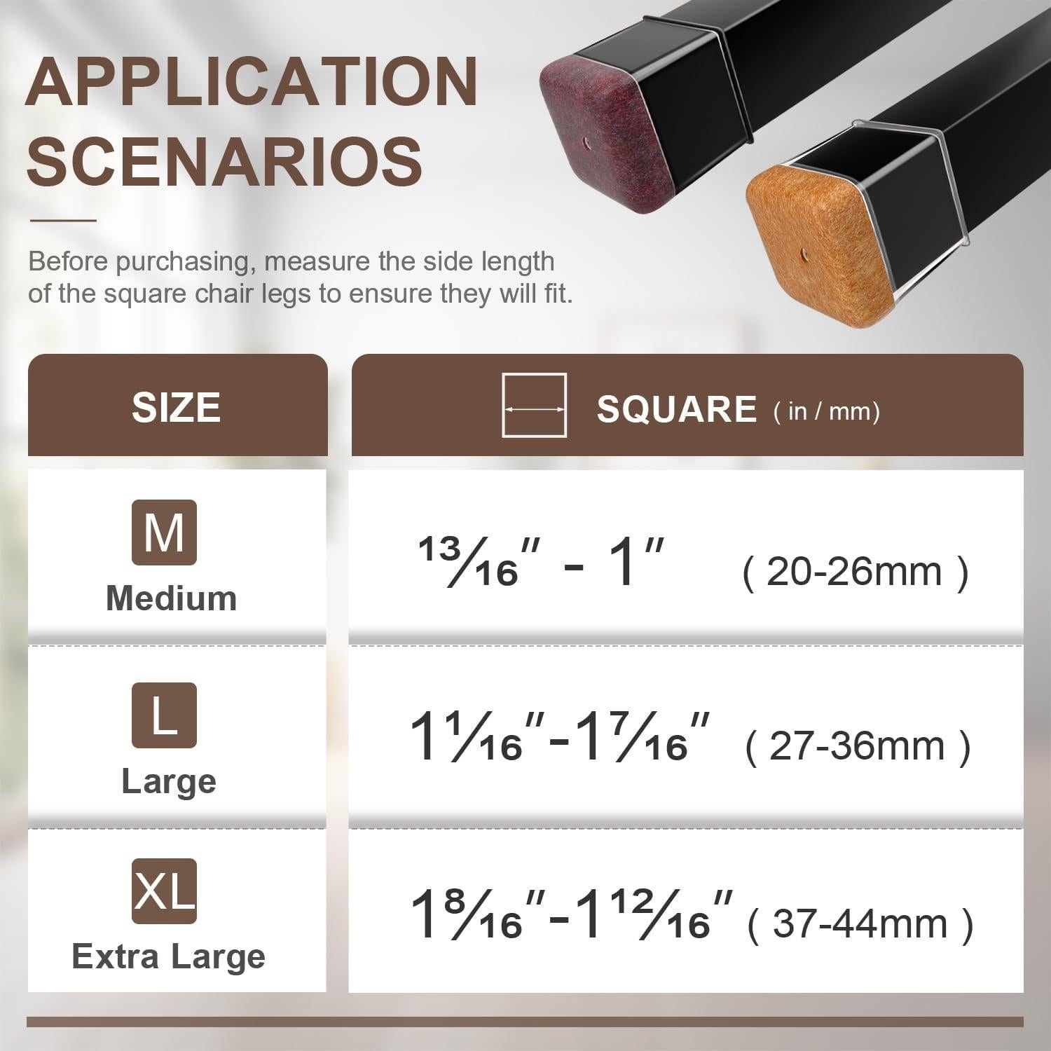 OCONDA 20 Pcs Protectores de Suelo para Patas de Sillas XL