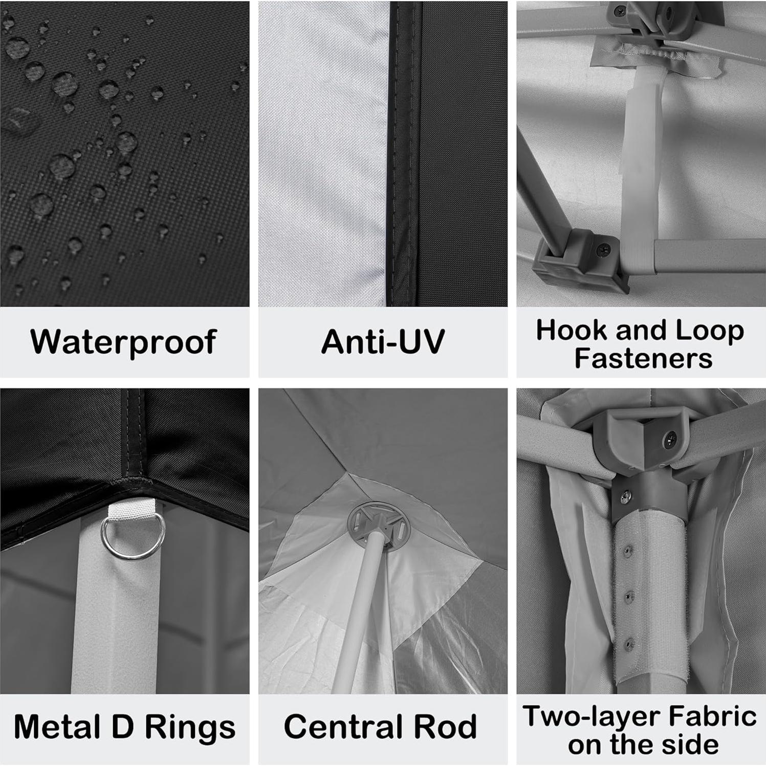 Cubierta de Reemplazo para Toldos Plegables Rinling 3x3m Negra