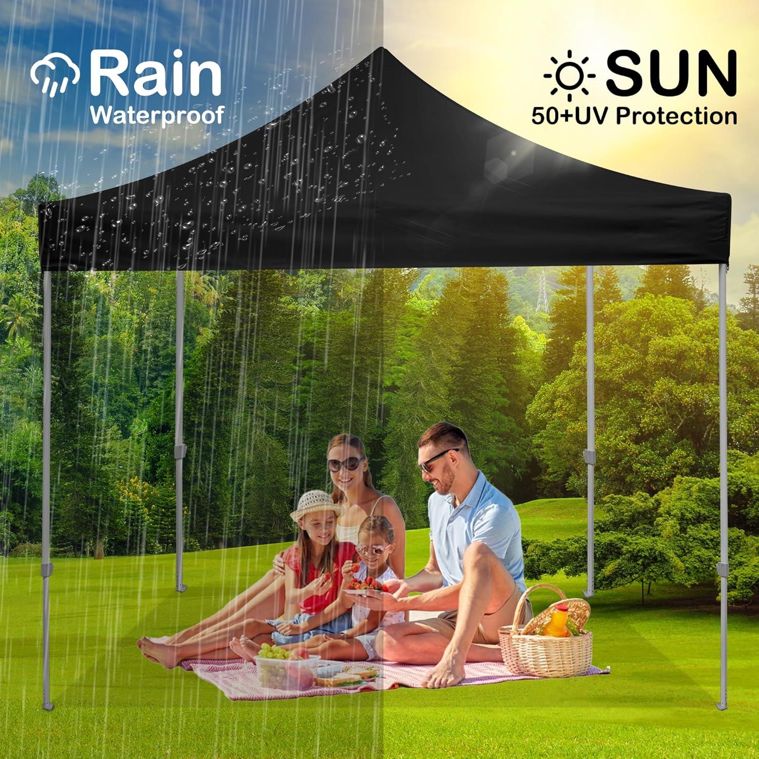 Cubierta de Reemplazo para Toldos Plegables Rinling 3x3m Negra