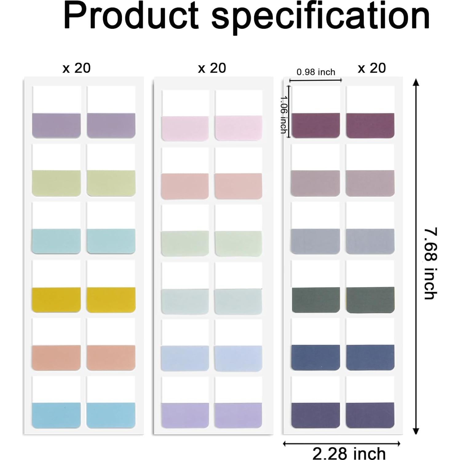 Pestañas Adhesivas Potanro 720pcs Coloridas Reposicionables