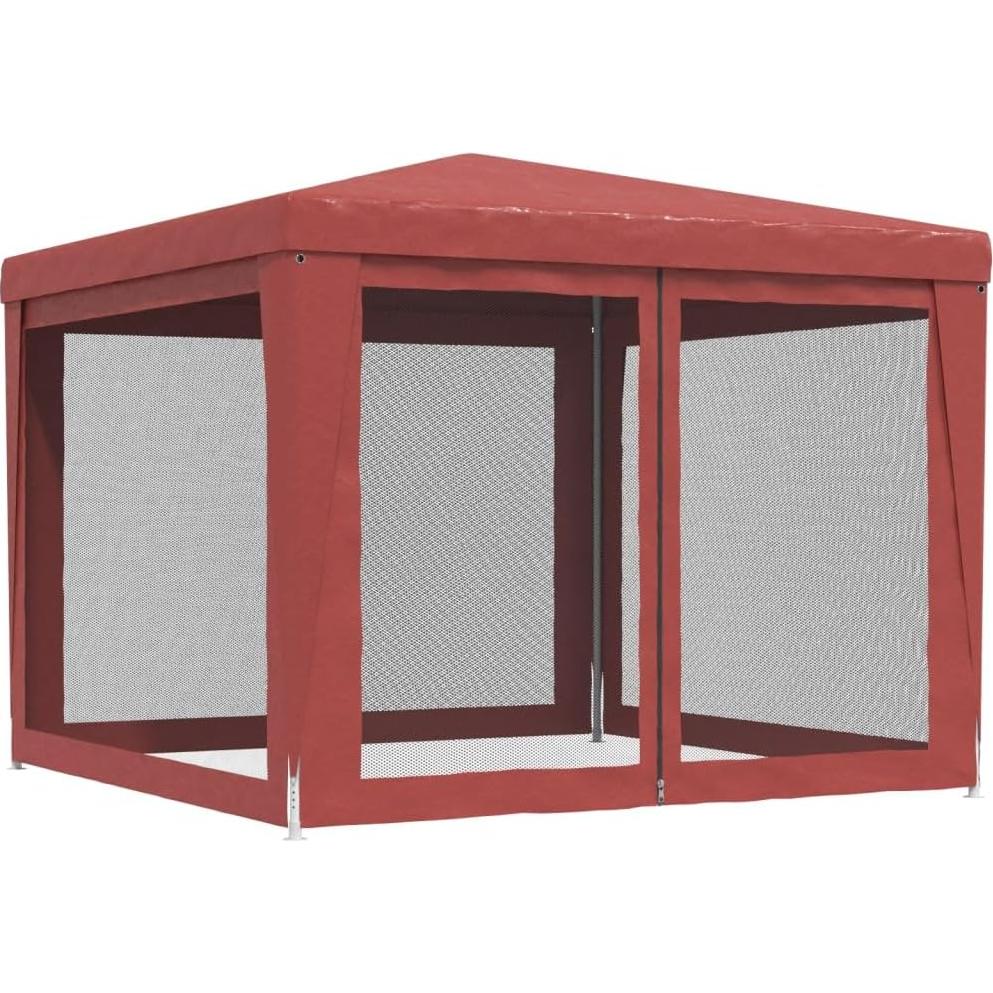 Carpa de Fiesta ANYCHOLE 3x3m con 4 Paredes de Malla Roja