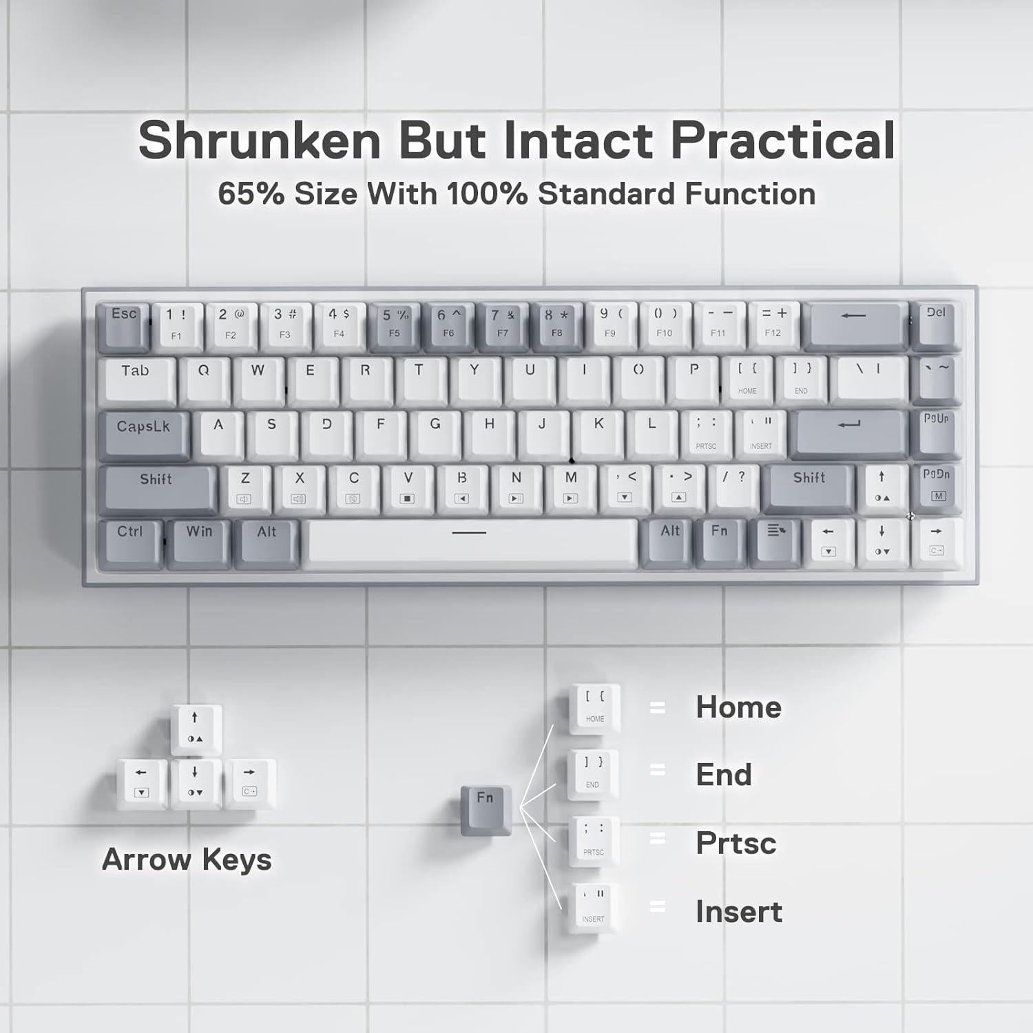 Teclado Mecánico Redragon K631 65% RGB Con Cable 68 Teclas