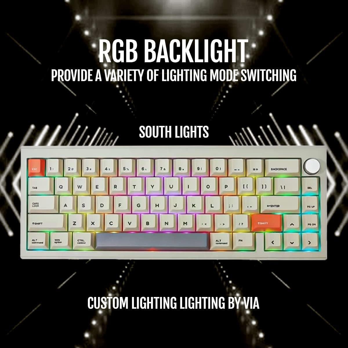 Teclado Mecánico Inalámbrico CIDOO V65 V2 65% RGB Gris