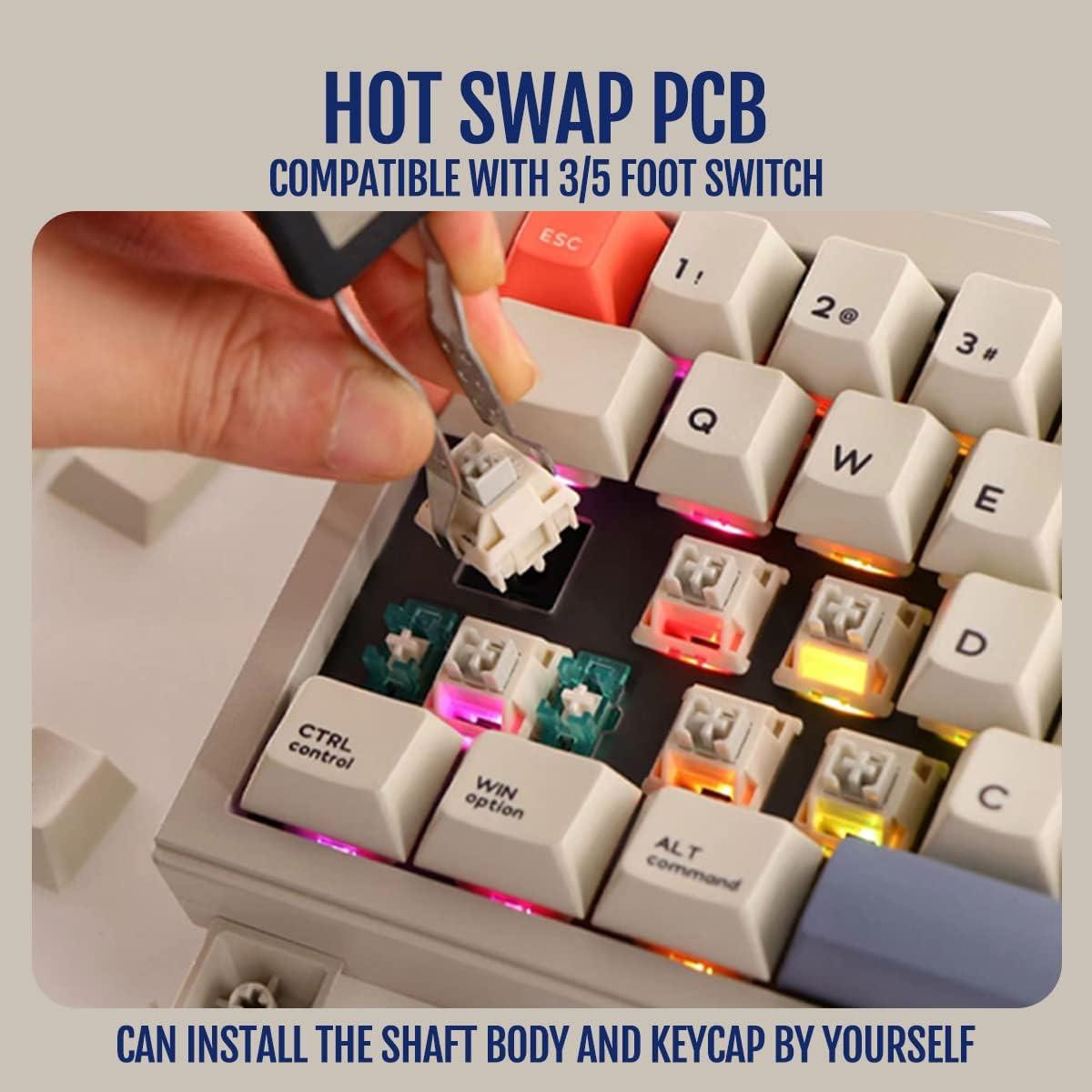 Teclado Mecánico Inalámbrico CIDOO V65 V2 65% RGB Gris