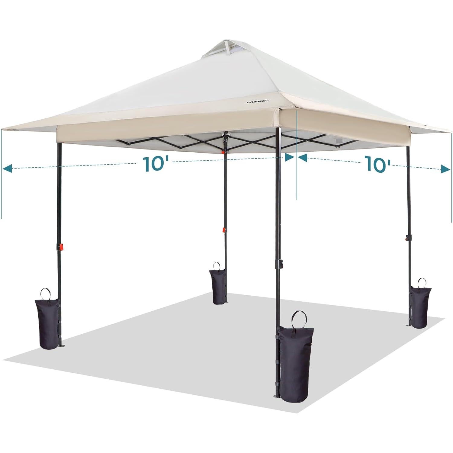 Carpa Plegable FUNDANGO 10x10 Caqui Impermeable UV