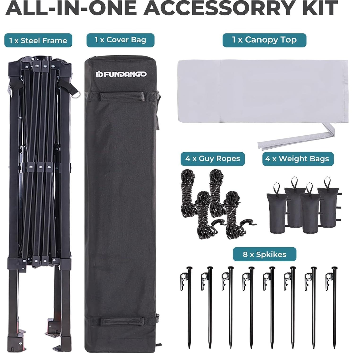 Carpa Plegable FUNDANGO 10x10 Caqui Impermeable UV