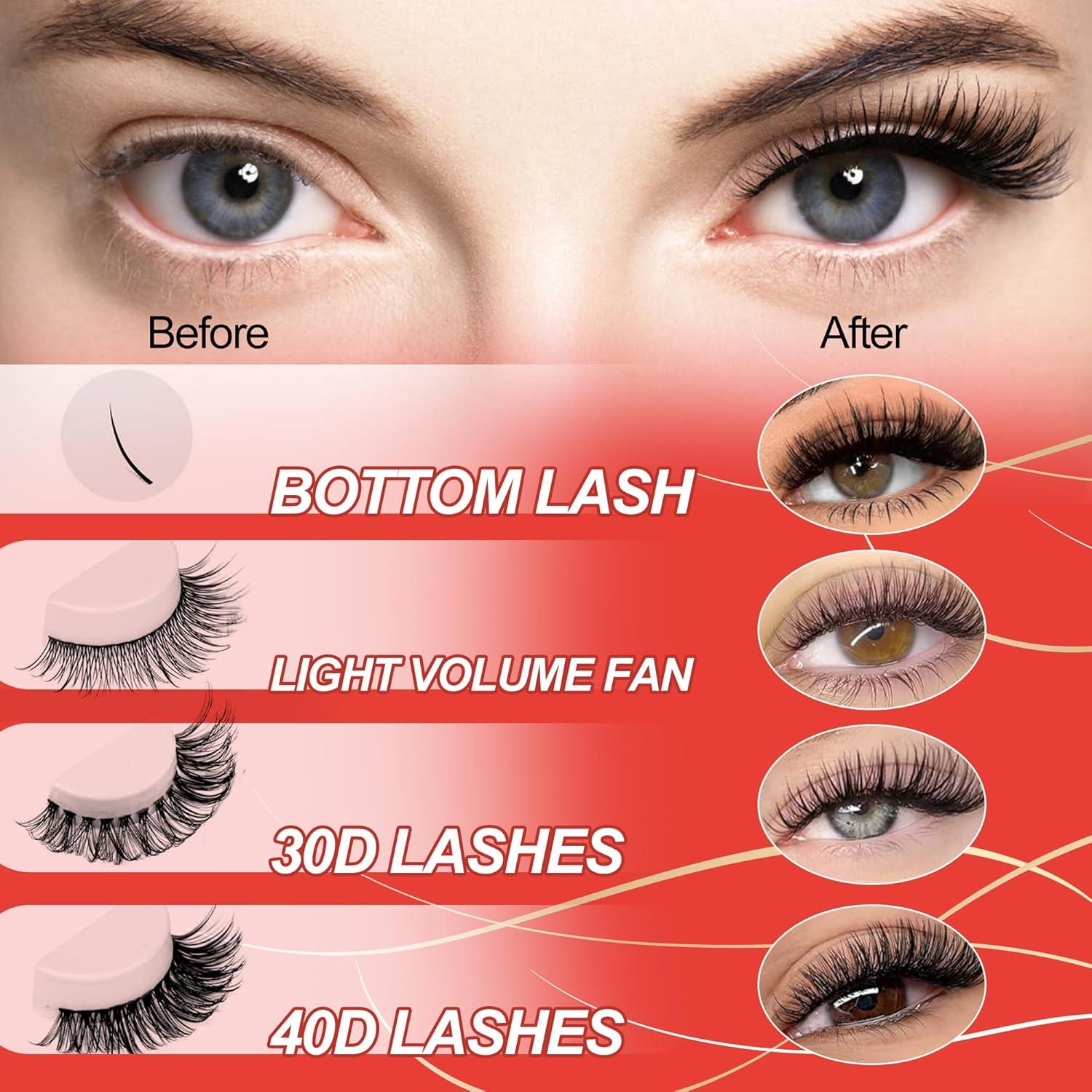 Kit de Extensión de Pestañas LUCKFORJOY 30D 40D 480PCS