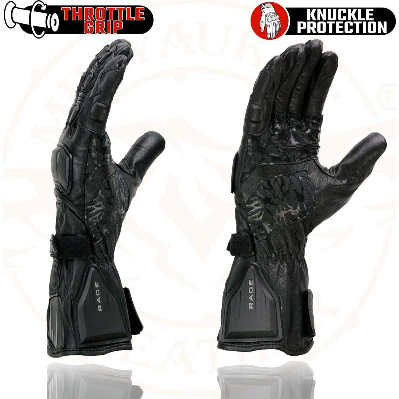 Guantes de motocicleta Milwaukee Leather SH717 3X Negro