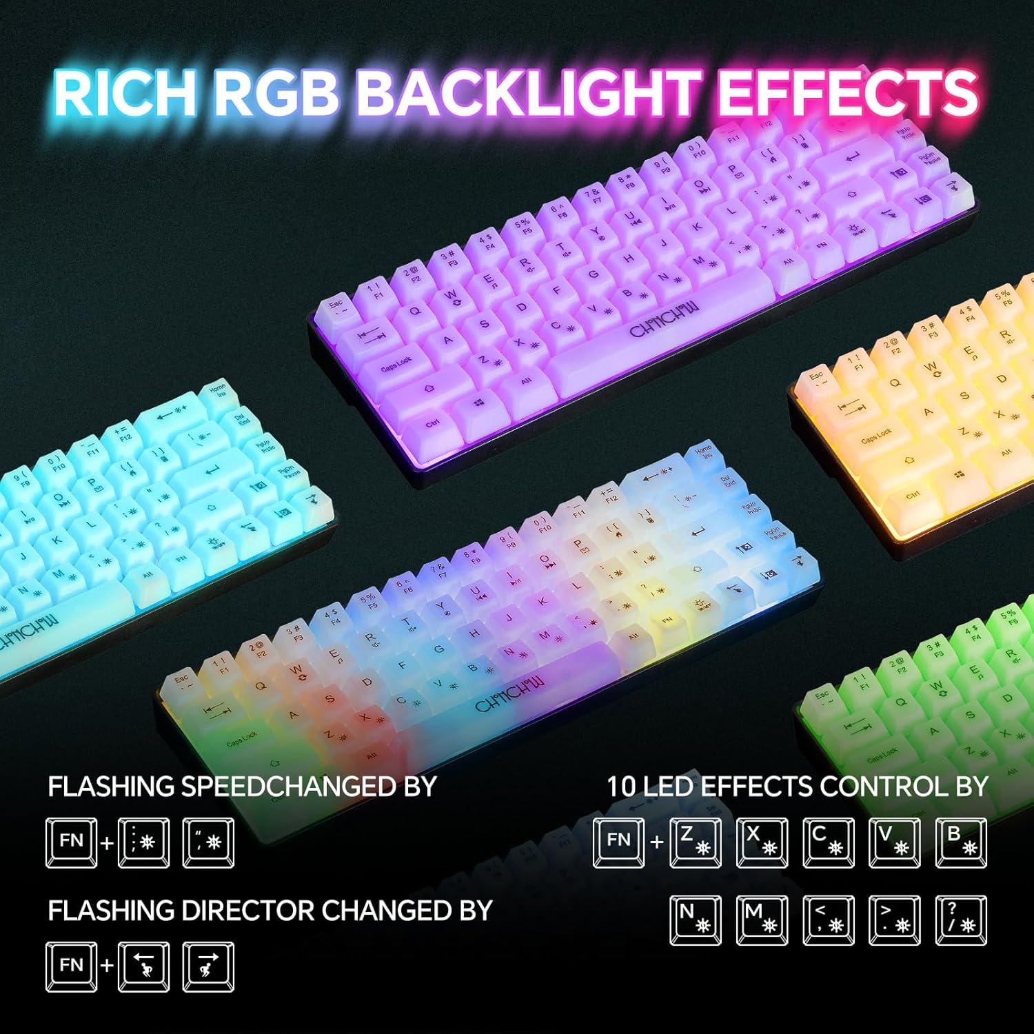 Teclado Gaming Mini 60% CHONCHOW G31D RGB USB C Compacto