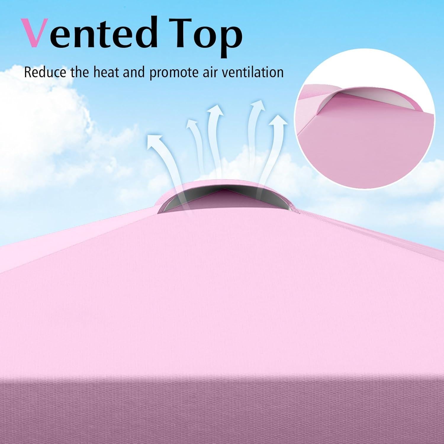 Carpa Plegable Tangkula 3x3m Rosa con Pared Lateral y Accesorios