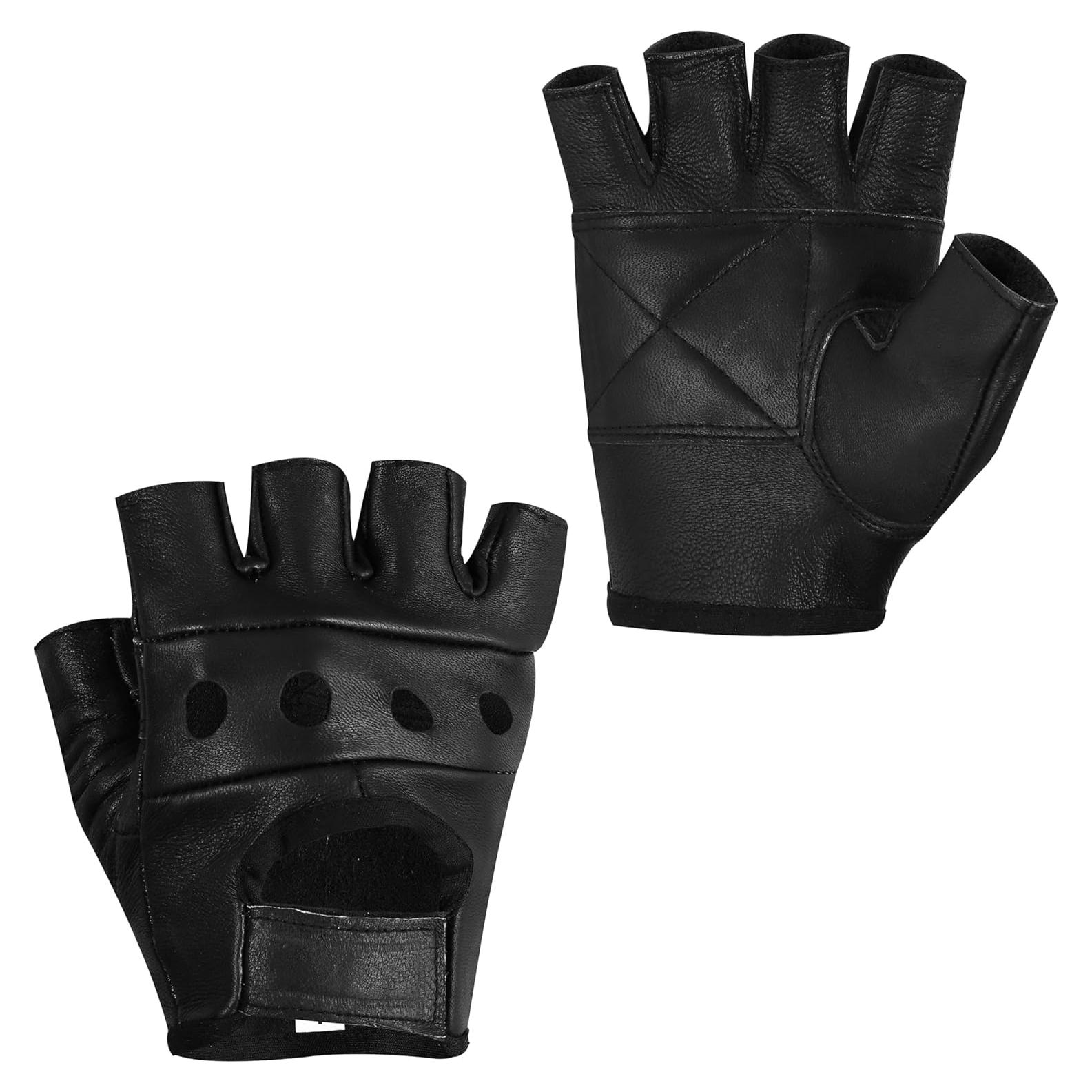 Guantes de Cuero Royal Coalition LGV-89 Sin Dedos Negro