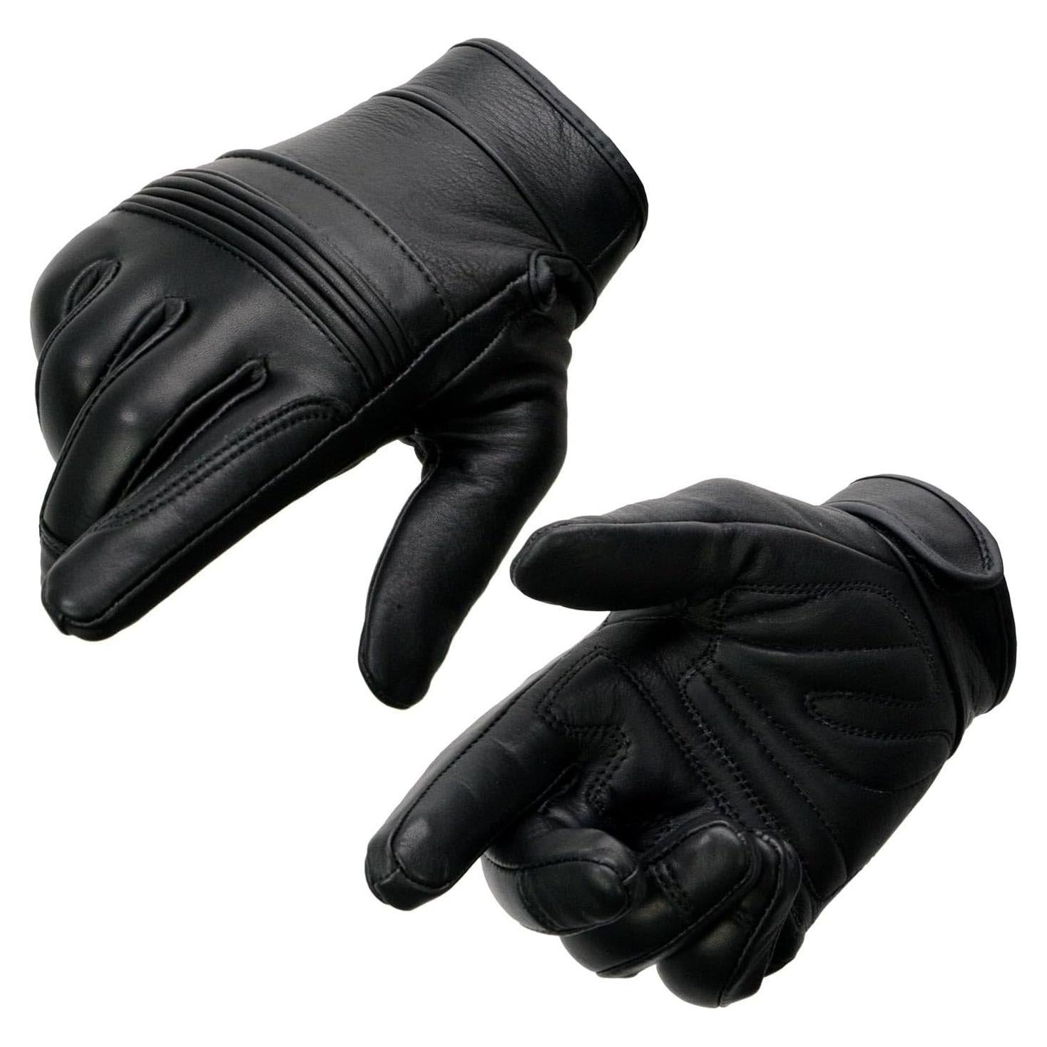 Guantes de Moto Milwaukee Leather MG7535 Cuero Negro con Gel