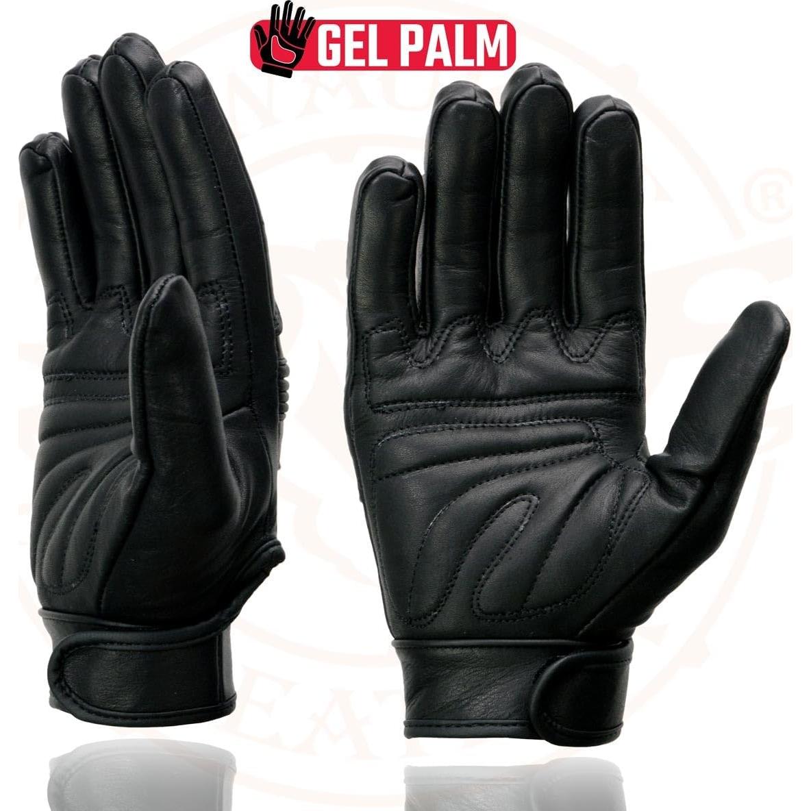 Guantes de Moto Milwaukee Leather MG7535 Cuero Negro con Gel
