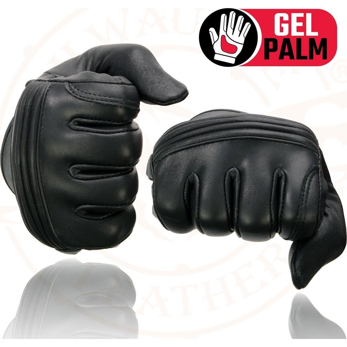 Guantes de Moto Milwaukee Leather MG7535 Cuero Negro con Gel