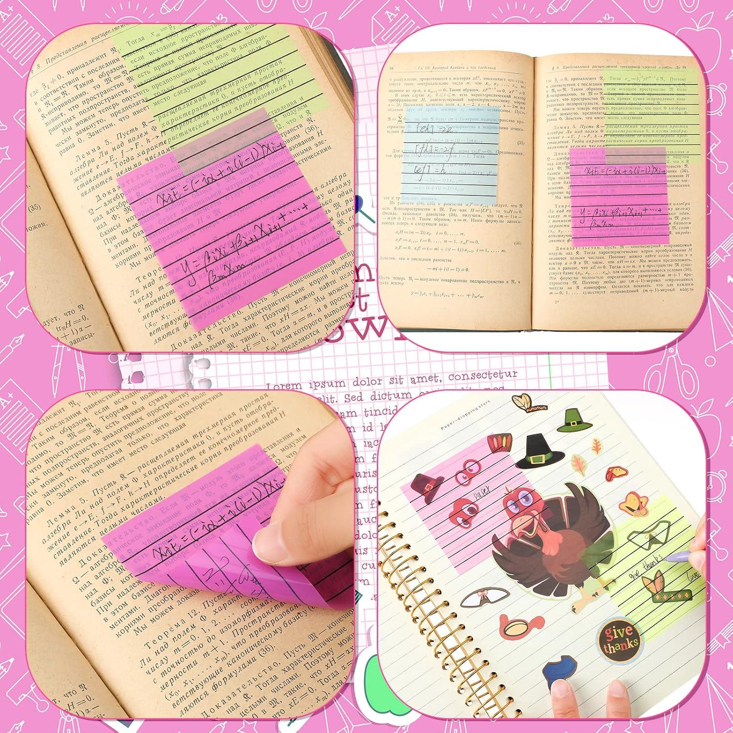 Notas Adhesivas Transparentes Yinder 24 Hojas 7.6x7.6cm Colores Brillantes