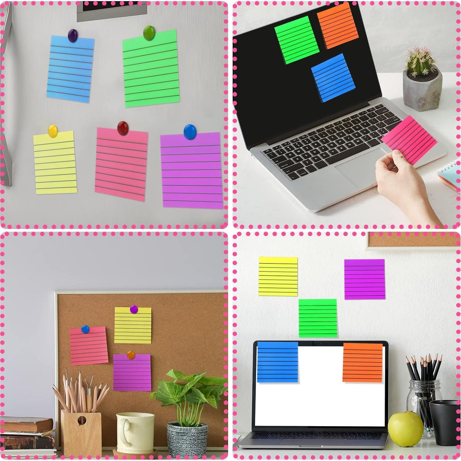 Notas Adhesivas Transparentes Yinder 24 Hojas 7.6x7.6cm Colores Brillantes