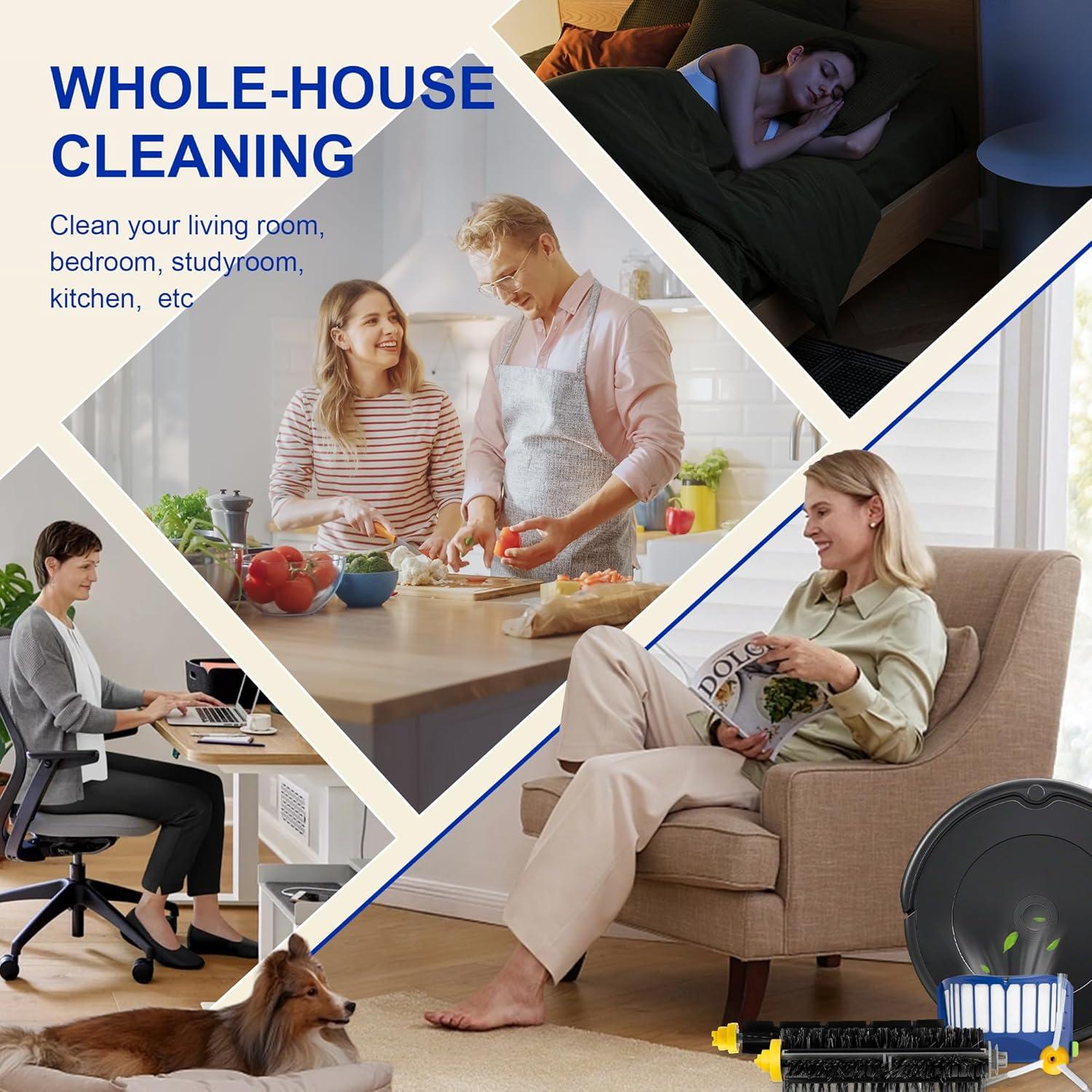 Repuestos Funmit para Roomba 500/600 - 3 Filtros y 4 Cepillos