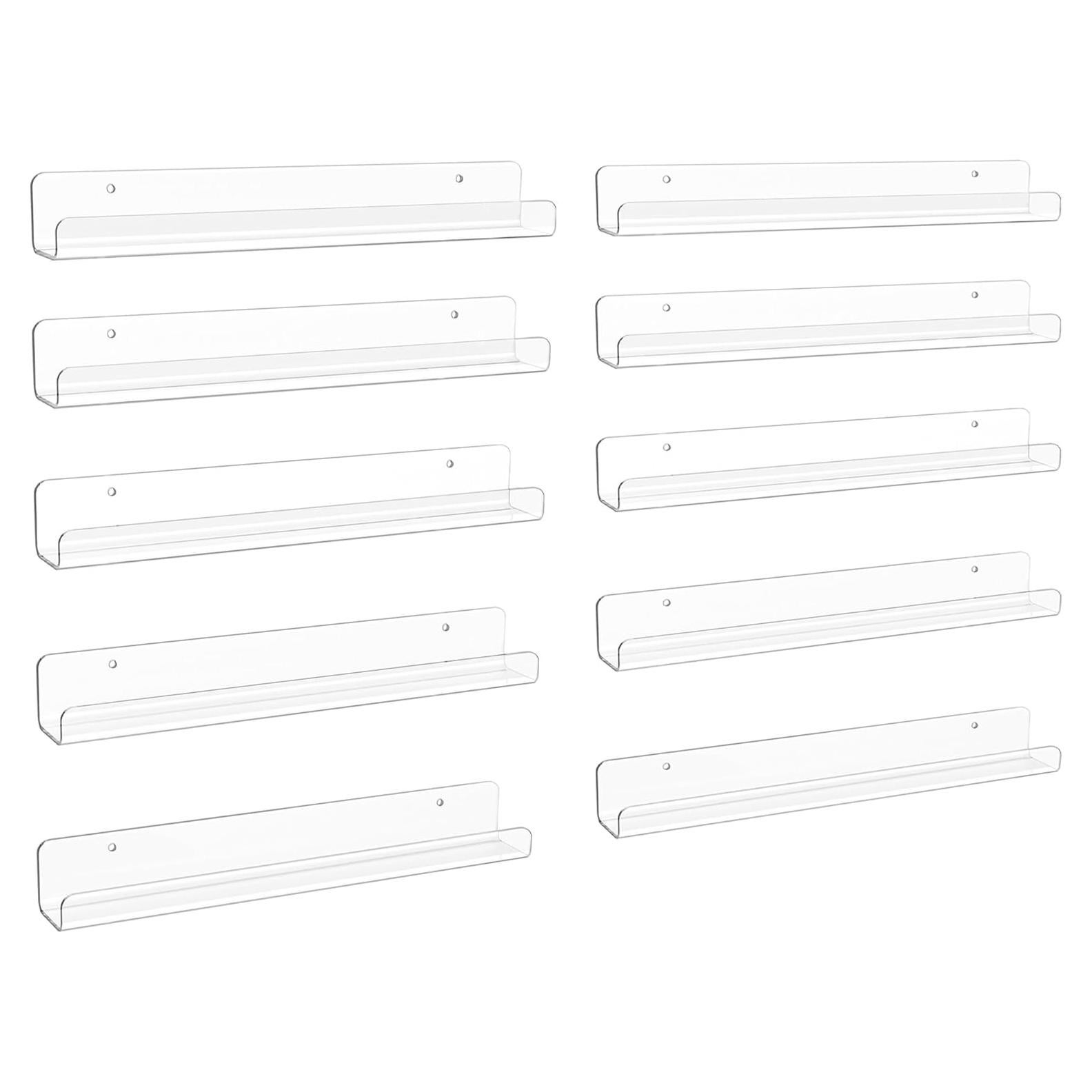 Estantes Acrílicos Transparentes Upsimples 10 Unidades 30.5x4.3 cm