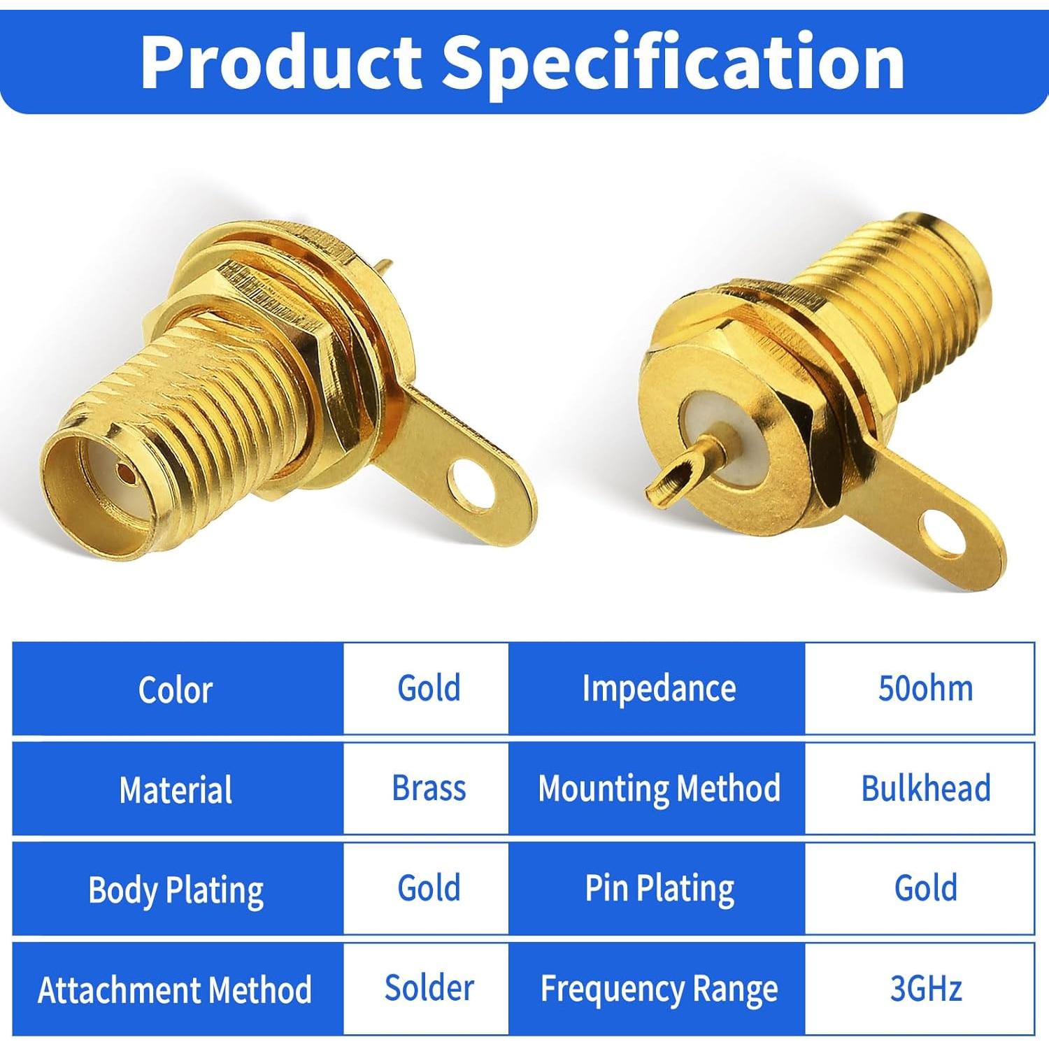 Conector SMA hembra Superbat montaje en panel 5 unidades