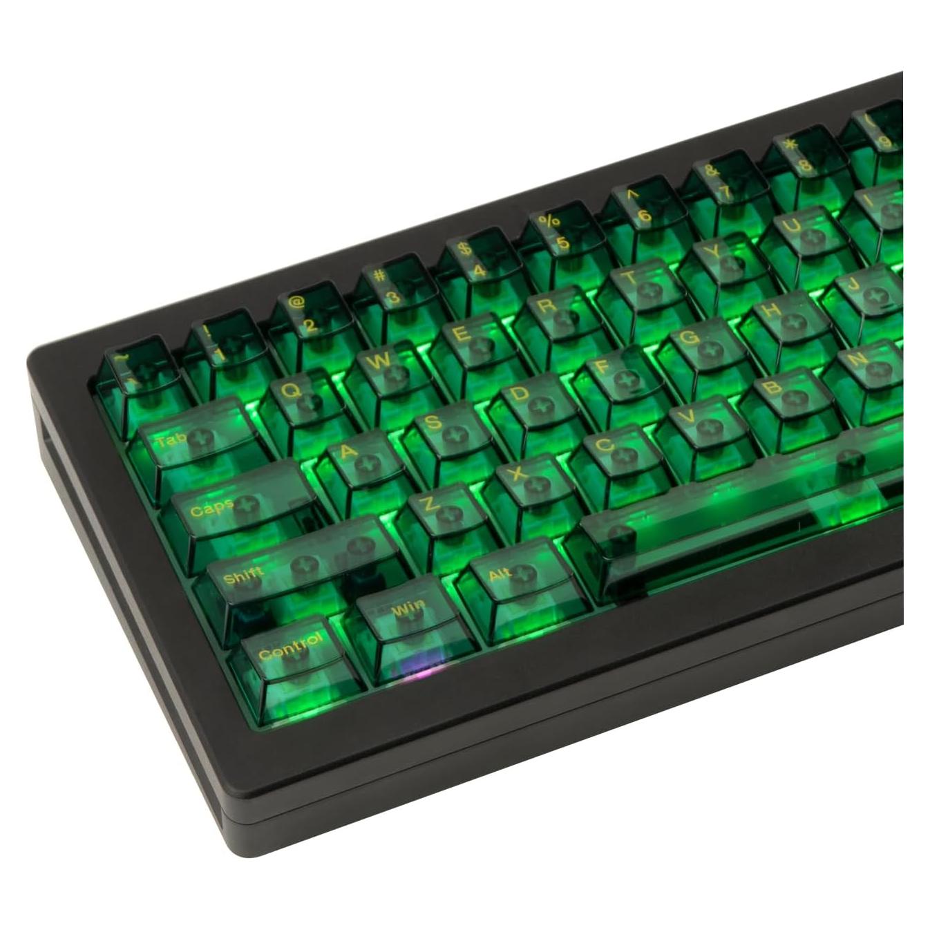 Teclas Transparentes Verde Esmeralda GEKUCAP 157 Teclas PC