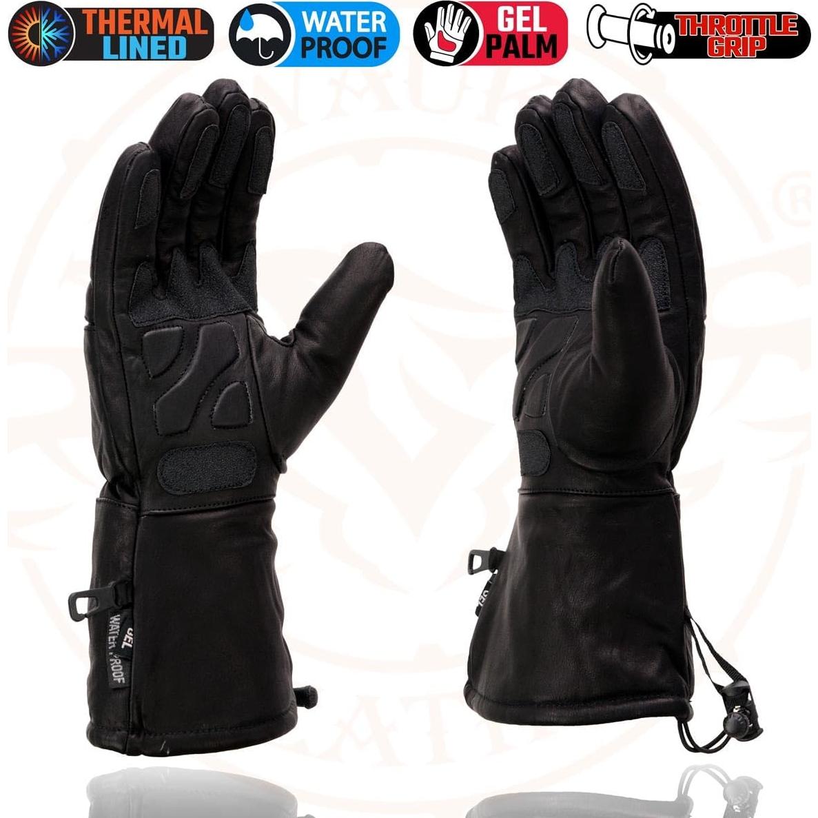 Guantes de Moto Milwaukee Leather SH292 Cuero Impermeable