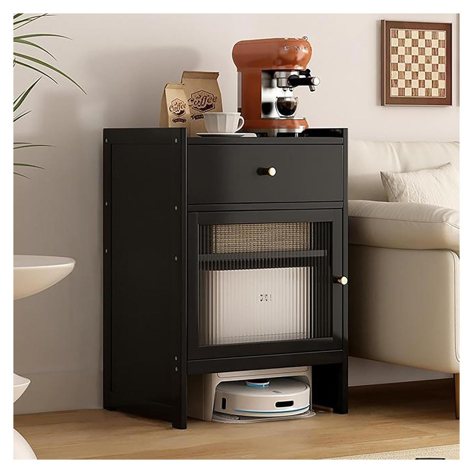 Gabinete de Almacenamiento para Robot Aspirador Nordivo Negro