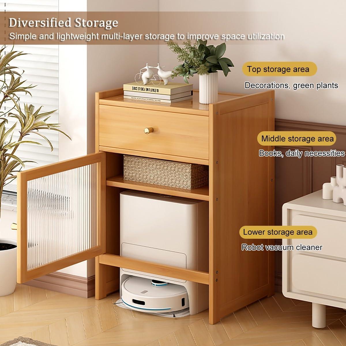 Gabinete de Almacenamiento para Robot Aspirador Nordivo Negro