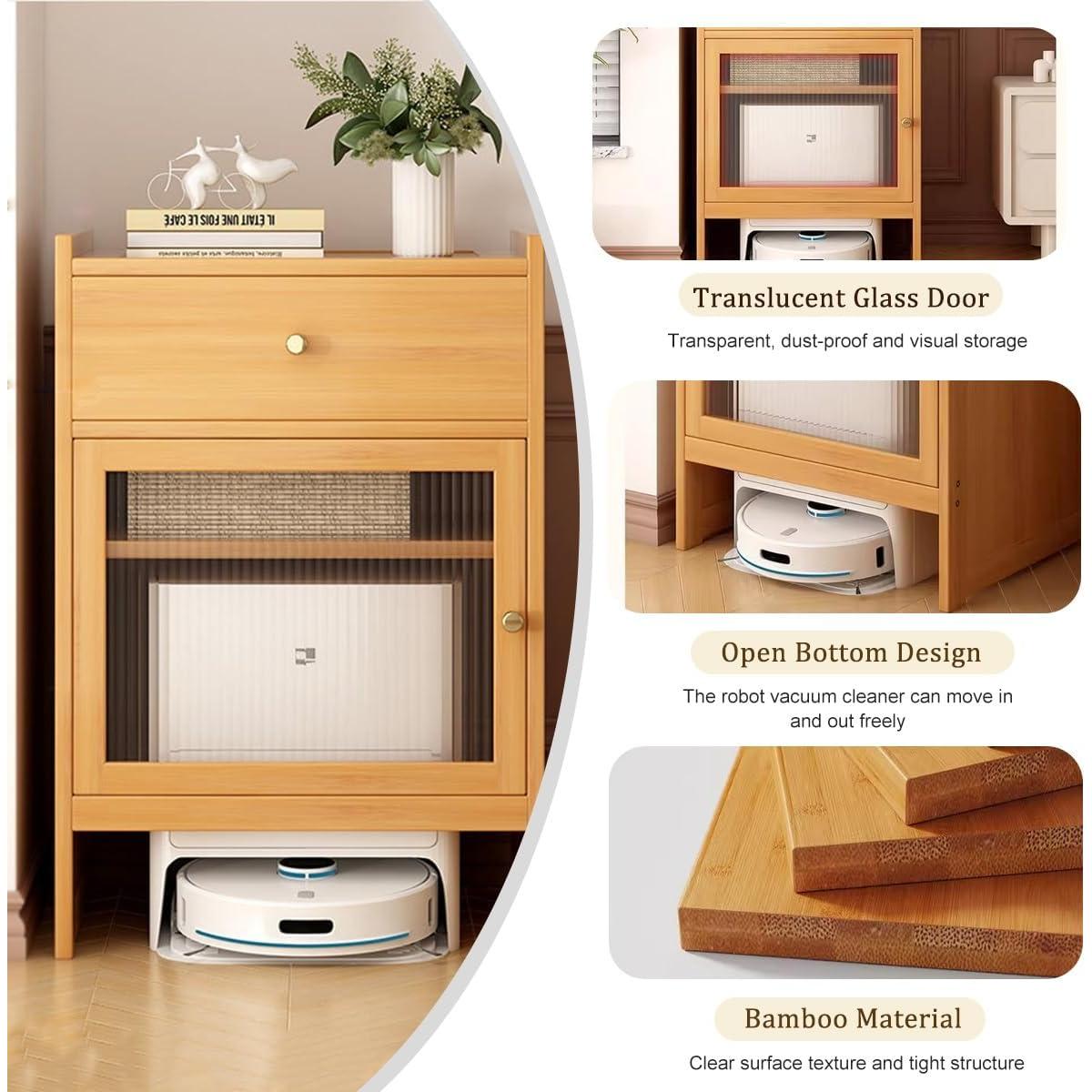 Gabinete de Almacenamiento para Robot Aspirador Nordivo Negro