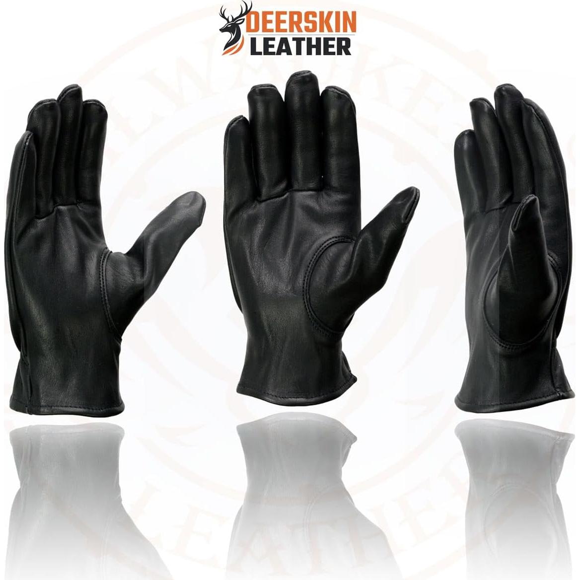 Guantes de motocicleta Milwaukee Leather MG7595 piel negra