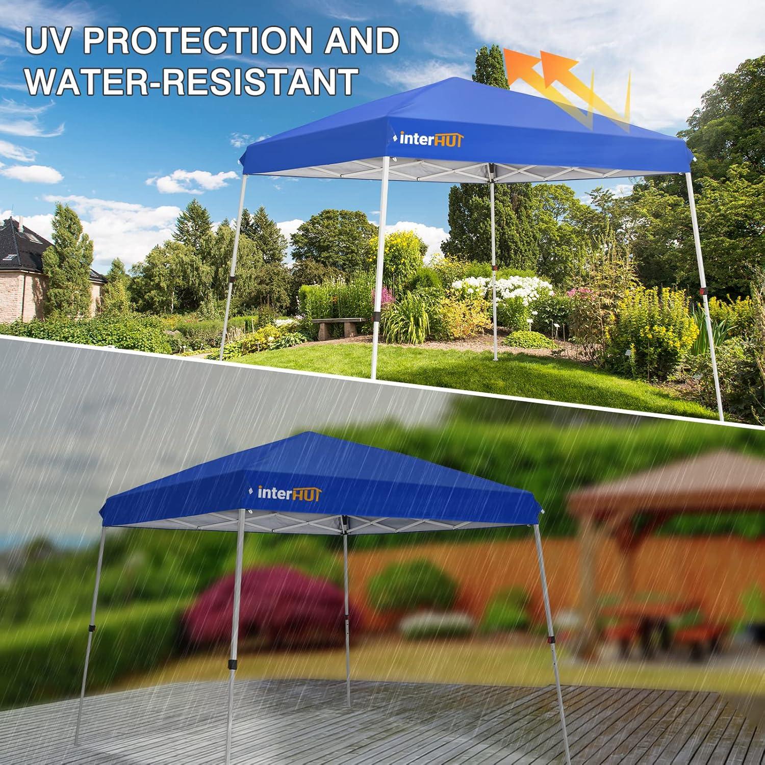 Carpa portátil INTER HUT 2.58x2.58m con bolsa y ruedas, azul