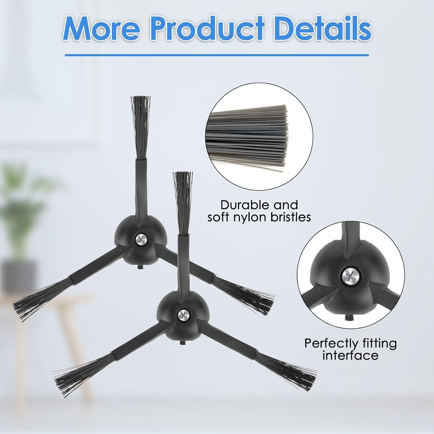 8 Cepillos Laterales COWINORY para Roborock Q5 Max+, S8 MaxV